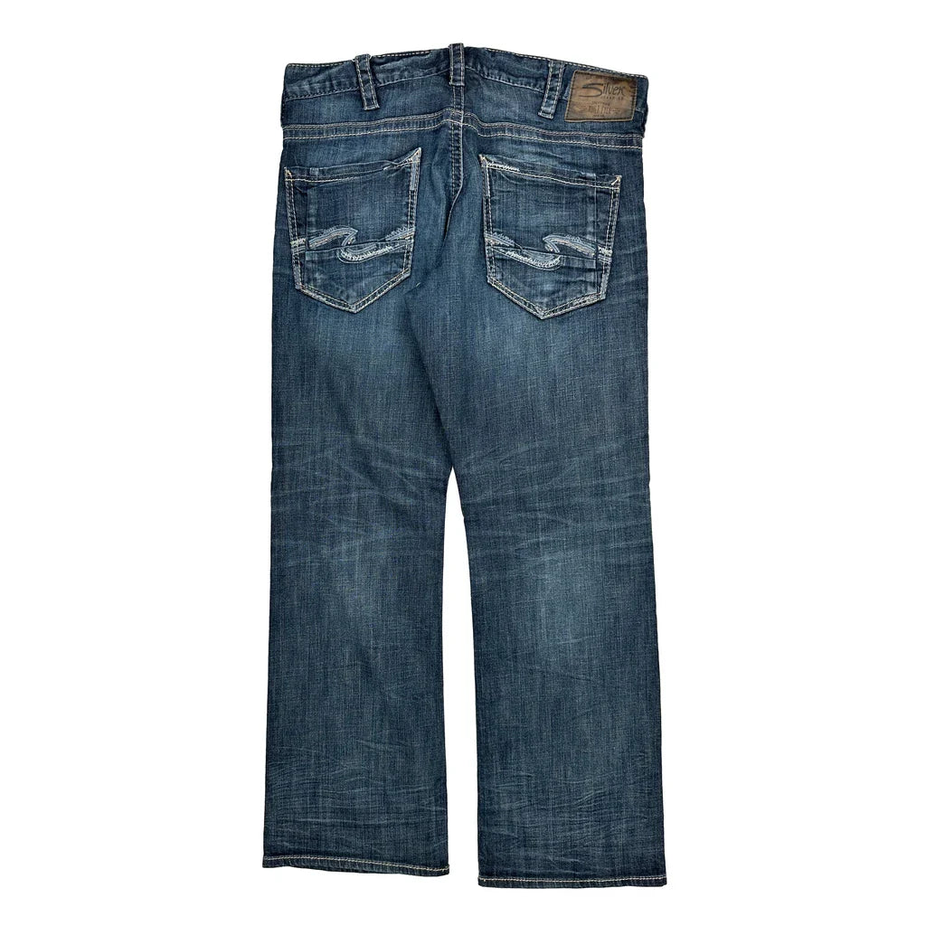 Silver Jeans - 37W 32L Blue Cotton Blend Refurbished - Thrifted (note: this is a term often used to describe second- refurbished available on Cerqular