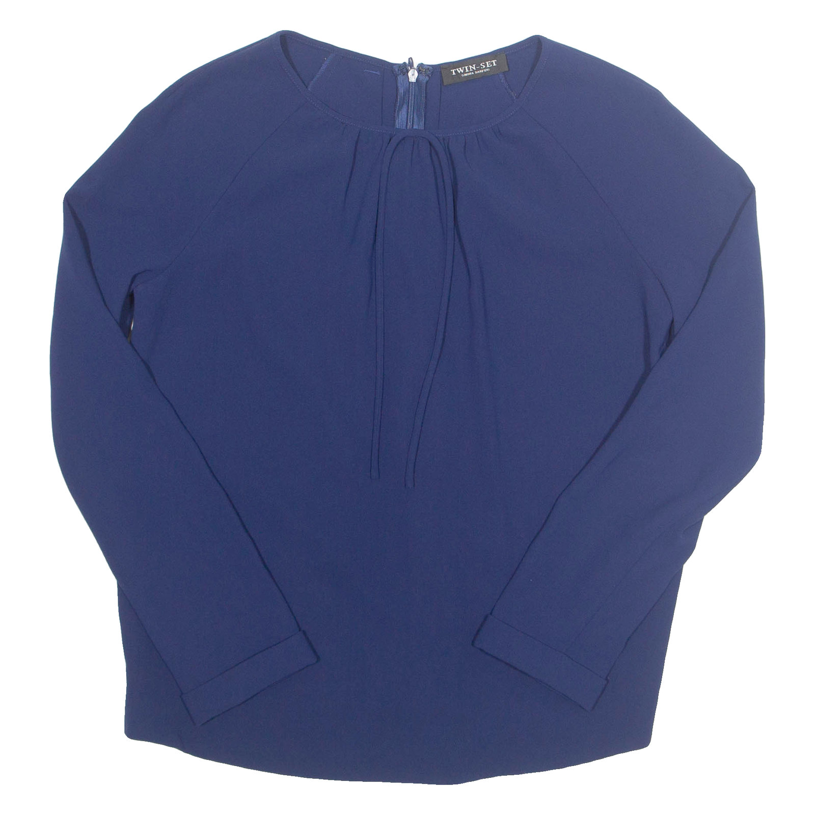 TWIN SET Womens Bardot Blouse Blue Long Sleeve XS Refurbished - N/A refurbished available on Cerqular