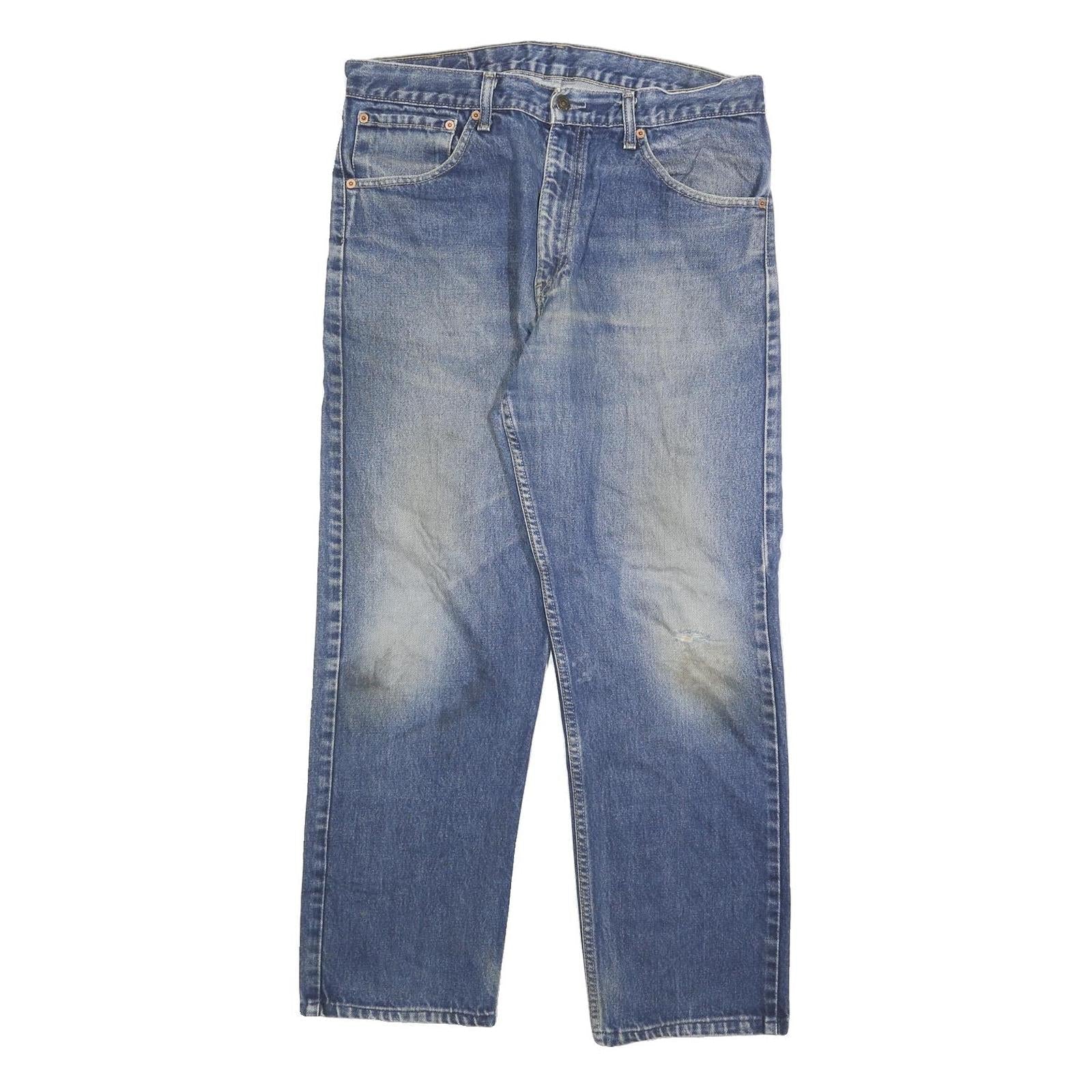 LEVI'S 521 02 Mens Jeans Blue Regular Straight Denim Medium W36 L28 Casual Refurbished - N/A refurbished available on Cerqular