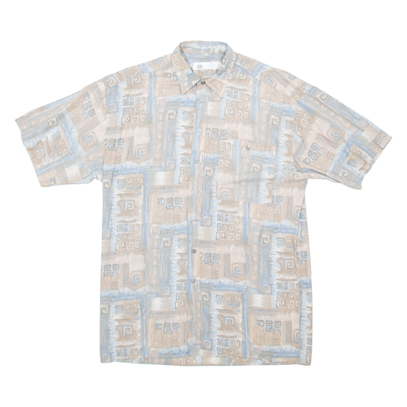 NEW TAST Mens Shirt Brown Viscose Crazy Pattern XL Refurbished - N/A refurbished available on Cerqular