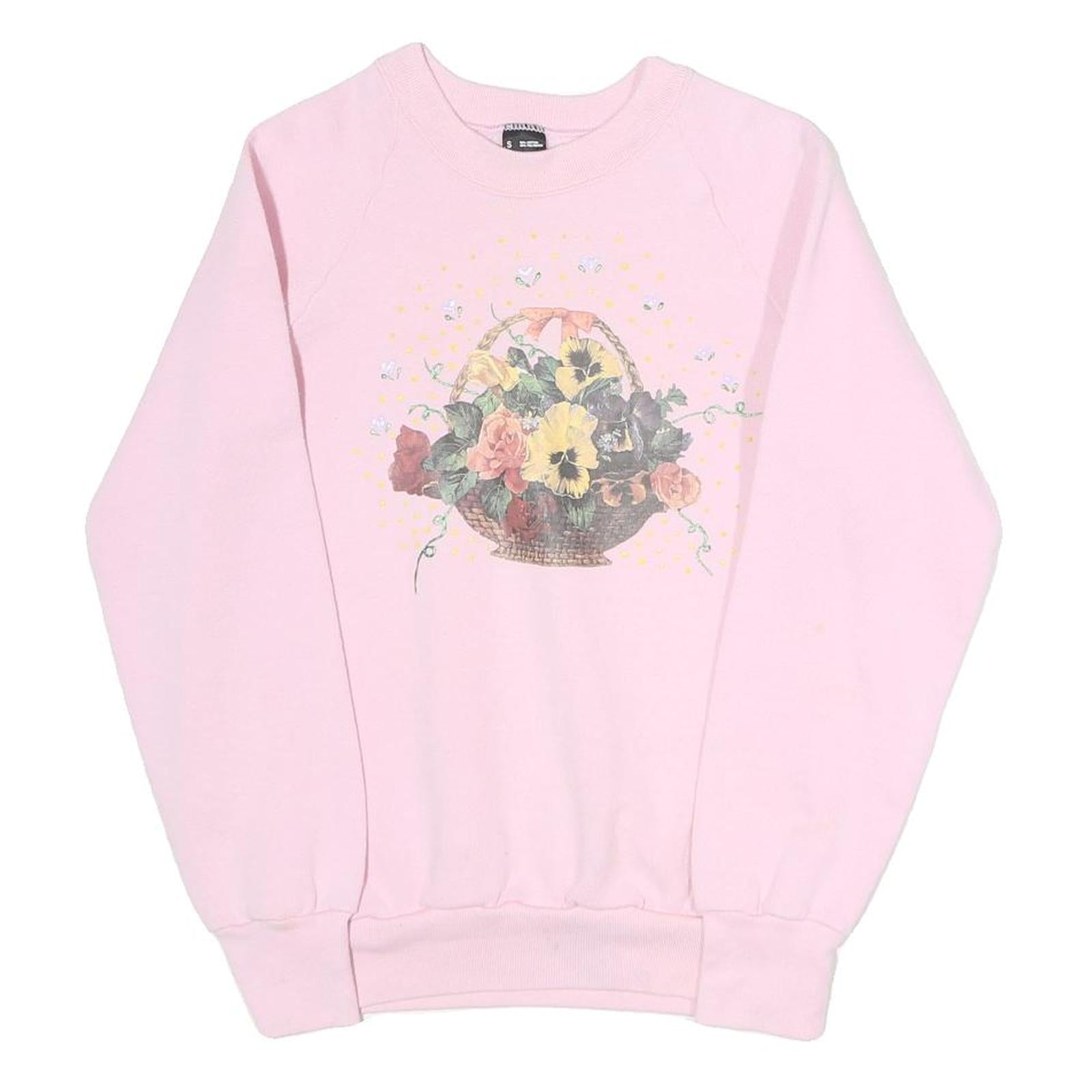 Buy SCREENSTARS Womens Pink Floral Basket Graphic Crew Neck S Sweatshirt Cotton Blend Refurbished - $19.49 SCREENSTARS Womens Pink Floral Basket Graphic Crew Neck S Sweatshirt Cotton Blend Refurbished - N/A refurbished available on Cerqular