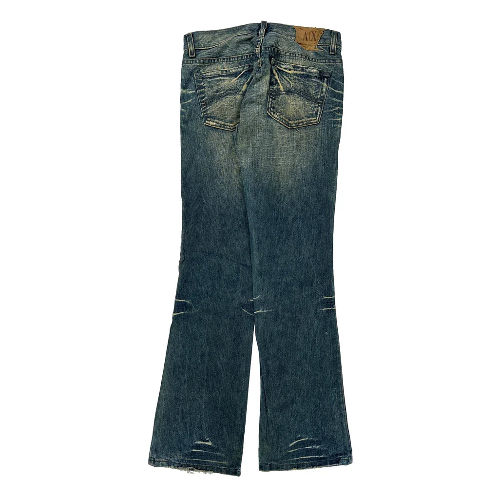 Armani Exchange Boot Cut Jeans - 30W UK 8 Dark Wash Cotton Refurbished - Thrifted (note: this is a term often used to describe second- refurbished available on Cerqular