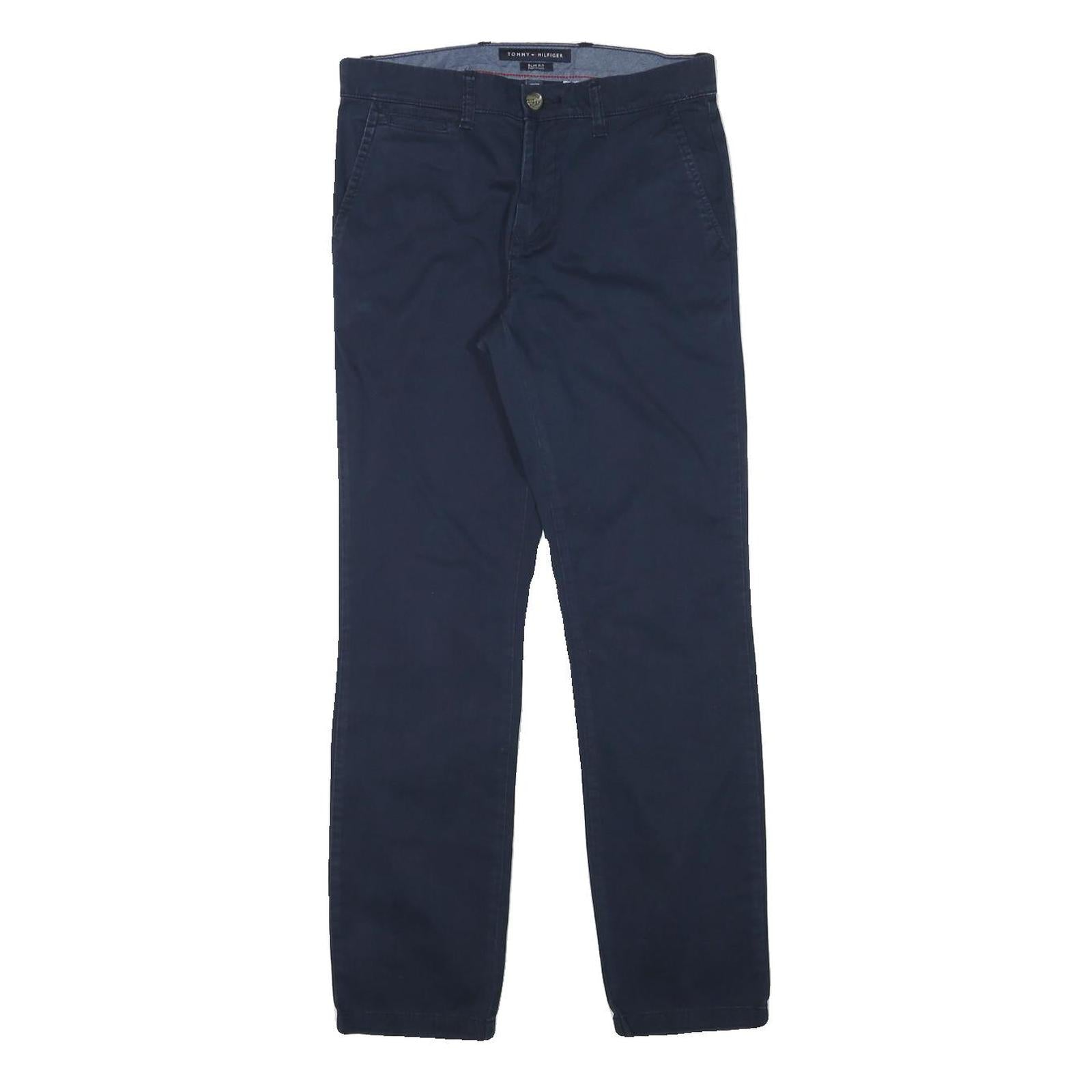 Buy TOMMY HILFIGER Mens Cotton Blend Navy Slim Straight Trousers W29 L30 Casual Zip Refurbished - $41.59 TOMMY HILFIGER Mens Cotton Blend Navy Slim Straight Trousers W29 L30 Casual Zip Refurbished - N/A refurbished available on Cerqular