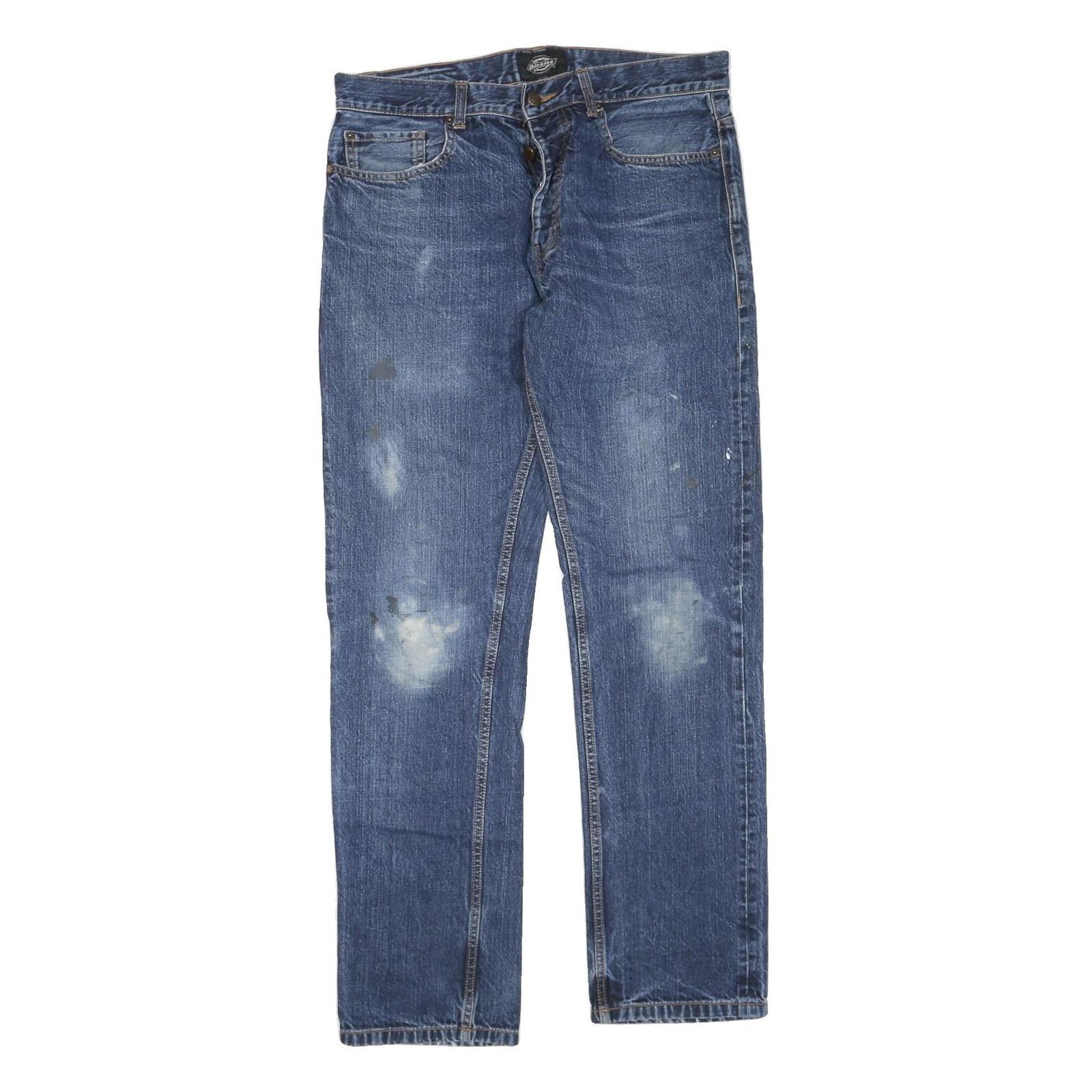 DICKIES Mens Regular Fit Blue Denim Jeans Button W34 L34 Cotton Blend Refurbished - N/A refurbished available on Cerqular