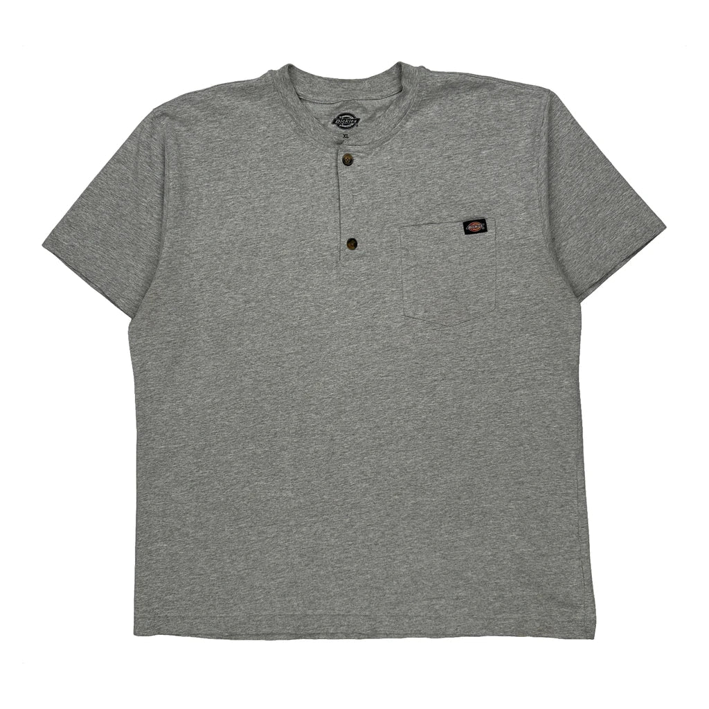 Dickies Collarless Shirt - XL Grey Cotton Refurbished - Thrifted (note: this is a term often used to describe second- refurbished available on Cerqular