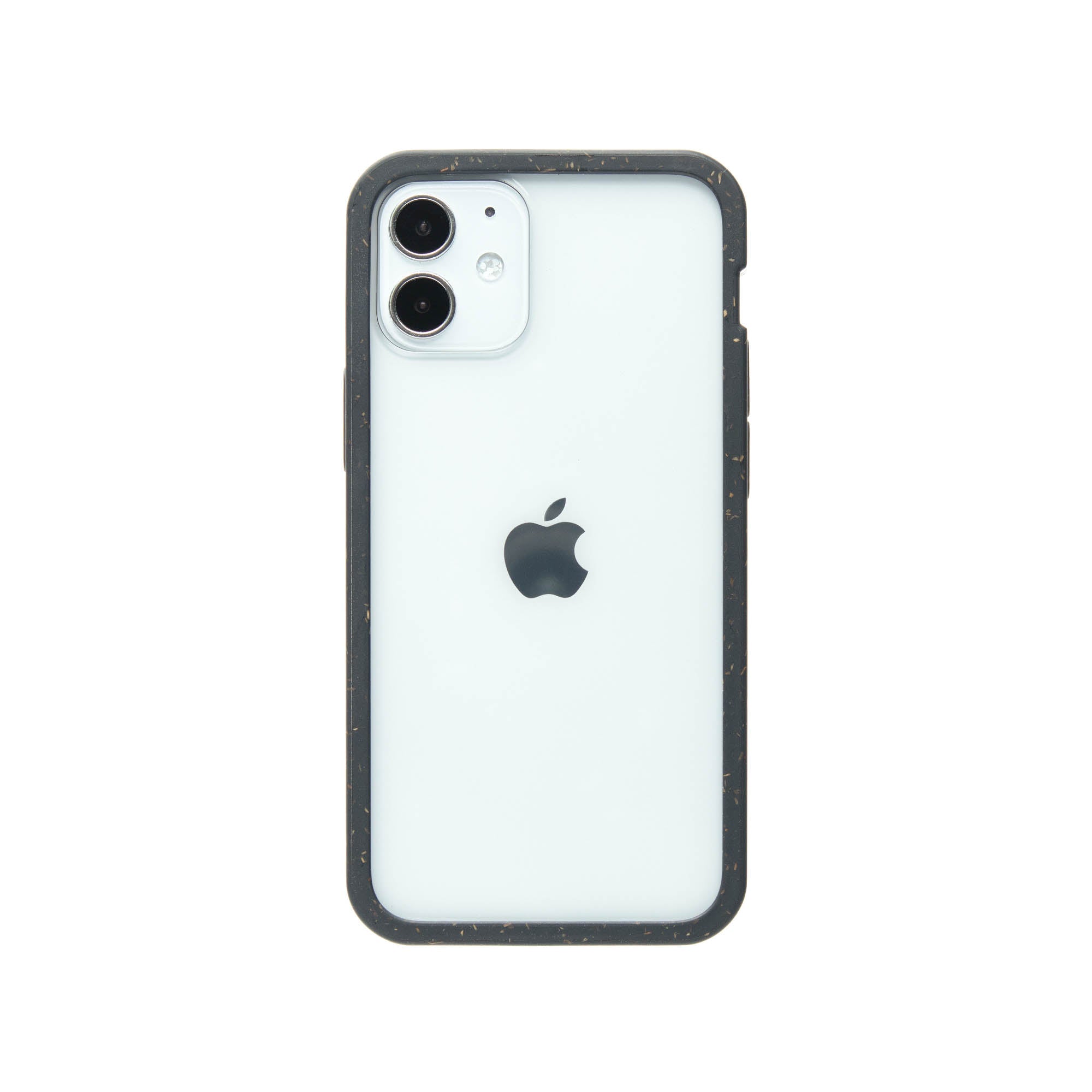 Clear iPhone 12 Mini Case with Black Ridge Refurbished - Pela Case refurbished available on Cerqular