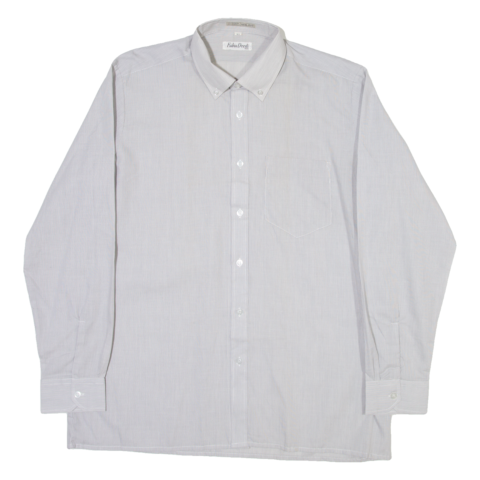 FABIO DRESTI Mens Shirt Black Striped Long Sleeve L Refurbished - N/A refurbished available on Cerqular