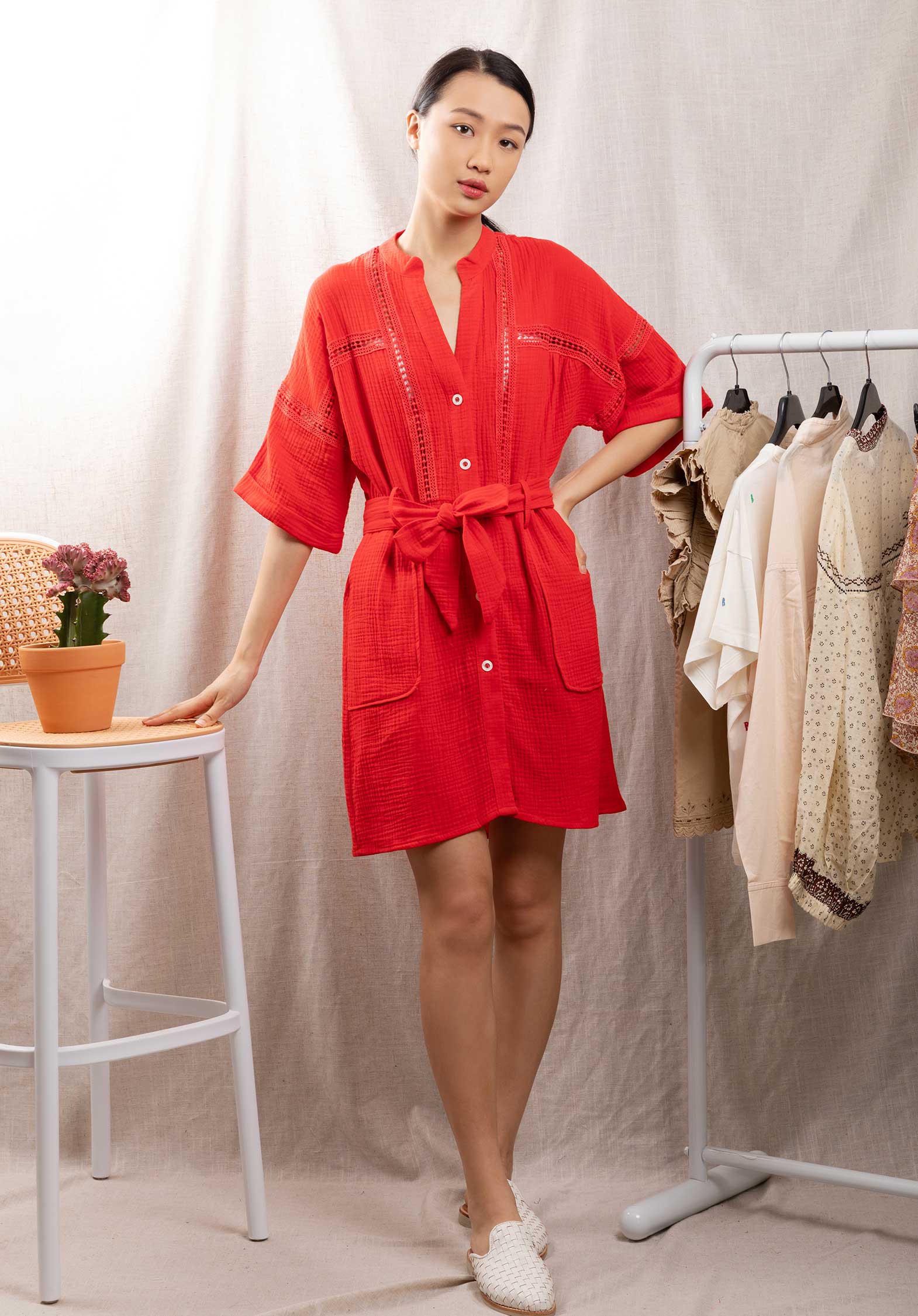 Dress Sorena Rouge | Color: ROUGE | Size: M Refurbished - N/A (I could not find a well-known brand with this name refurbished available on Cerqular