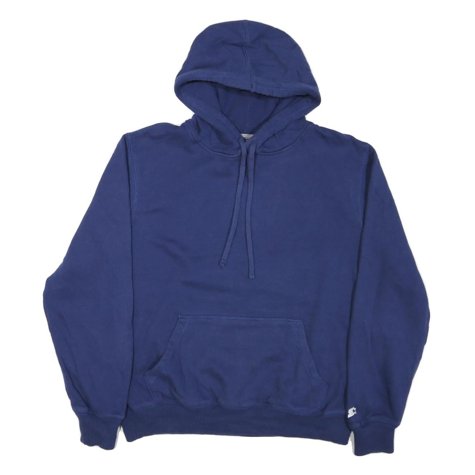 STARTER Mens Blue Pullover Hoodie L Cotton Blend Casual Sweatshirt Refurbished - N/A refurbished available on Cerqular