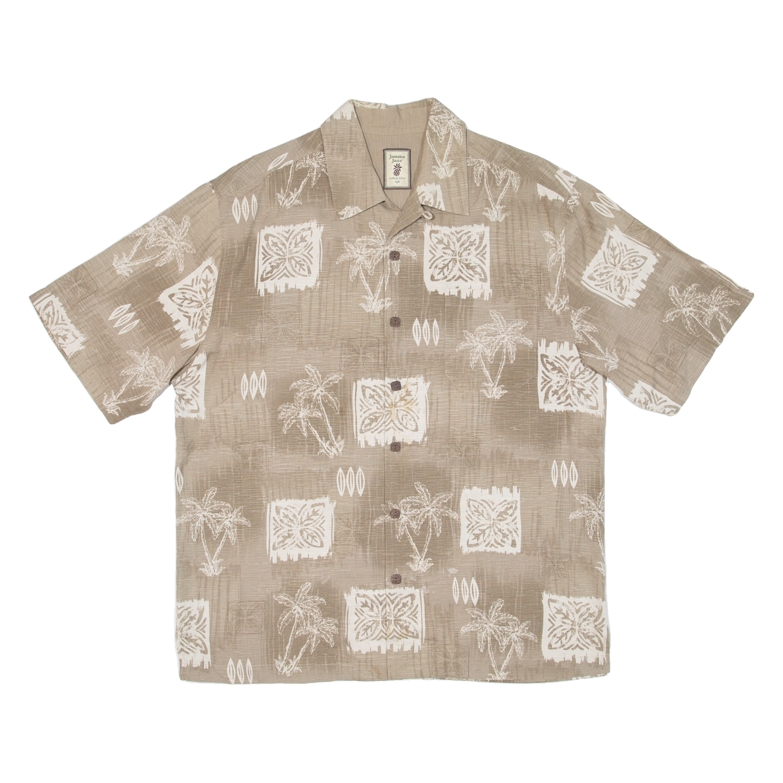 JAMAICA JAXX Mens Hawaiian Shirt Beige Floral M Refurbished - N/A refurbished available on Cerqular
