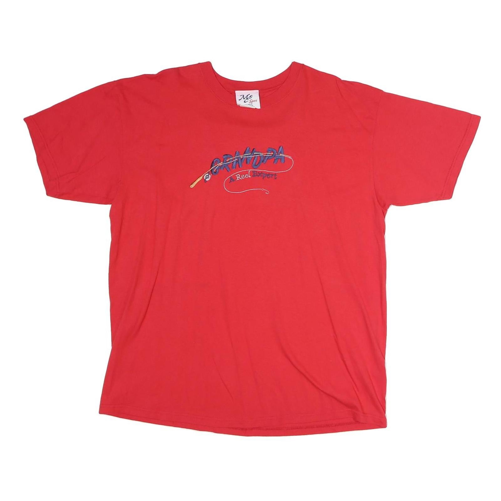 ME SPORT Mens Red Grandpa Graphic T-Shirt XL Short Sleeve Crew Neck Cotton Refurbished - N/A refurbished available on Cerqular