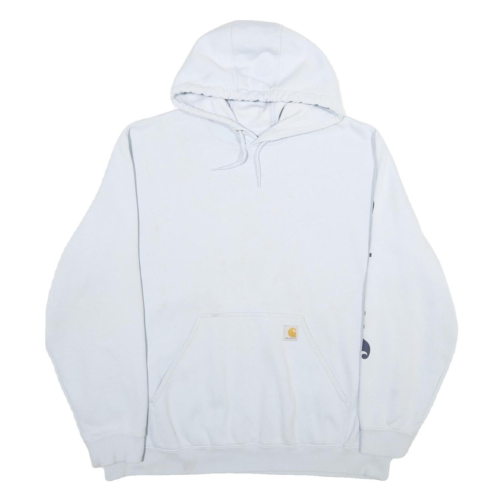 CARHARTT Mens White Hoodie 2XL Cotton Blend Pullover Logo Print Refurbished - N/A refurbished available on Cerqular