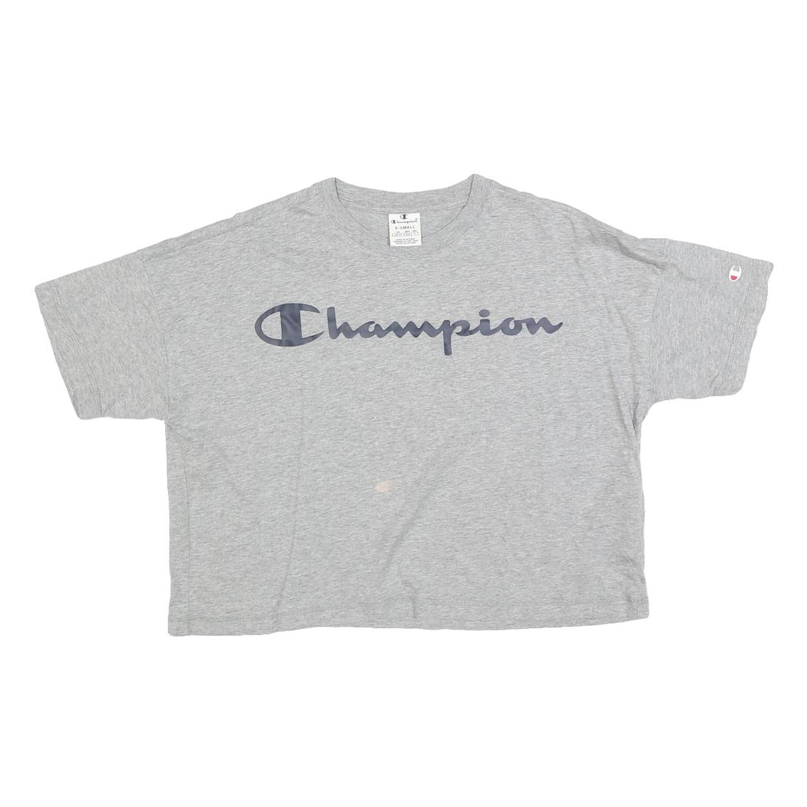 CHAMPION Womens Grey Graphic T-Shirt XS Short Sleeve Crew Neck Casual Top Refurbished - N/A refurbished available on Cerqular