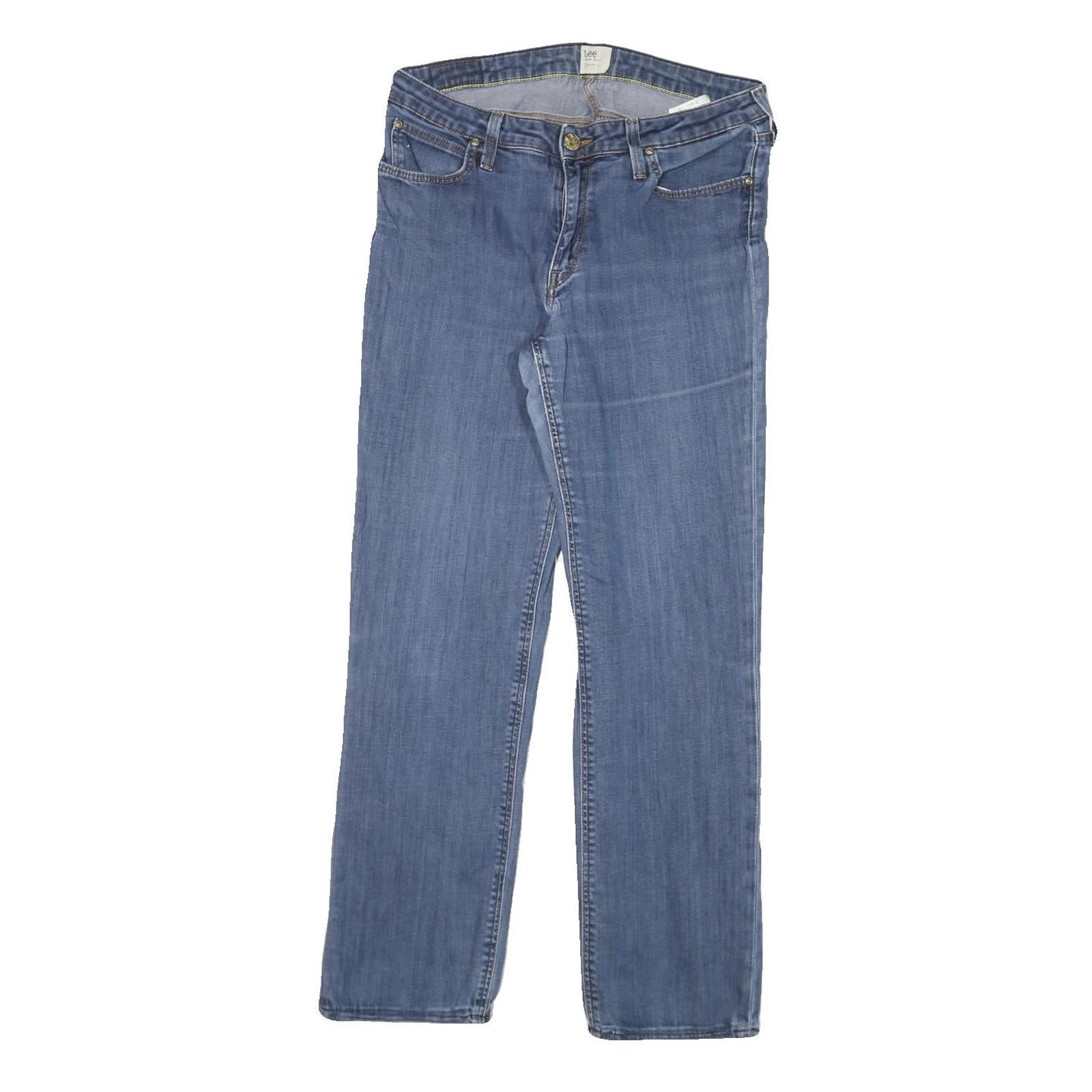 LEE Womens Blue Cotton Blend Regular Straight Jeans W30 L28 Classic Fit Zip Refurbished - N/A refurbished available on Cerqular