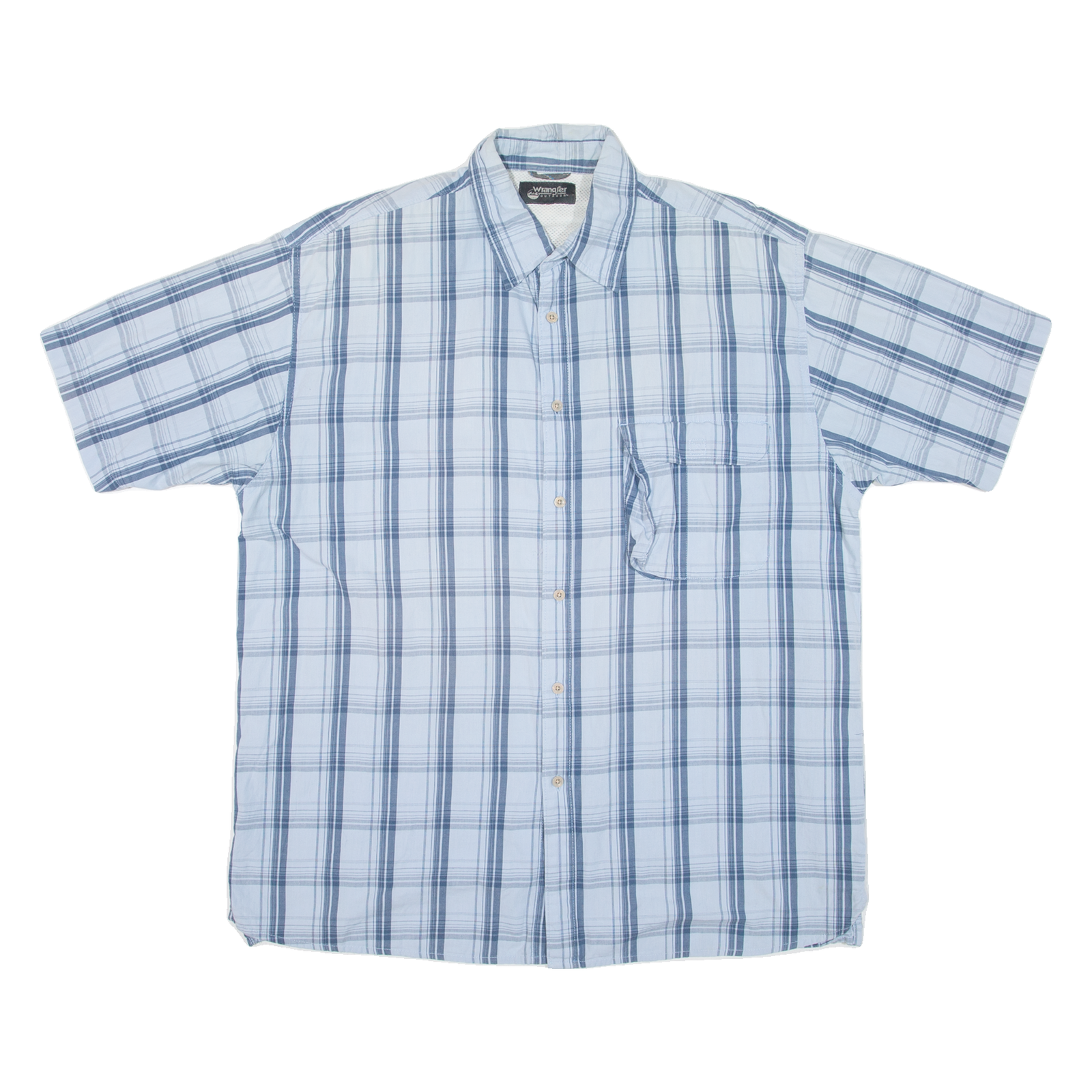 WRANGLER Mens Shirt Blue Check L Refurbished - N/A refurbished available on Cerqular