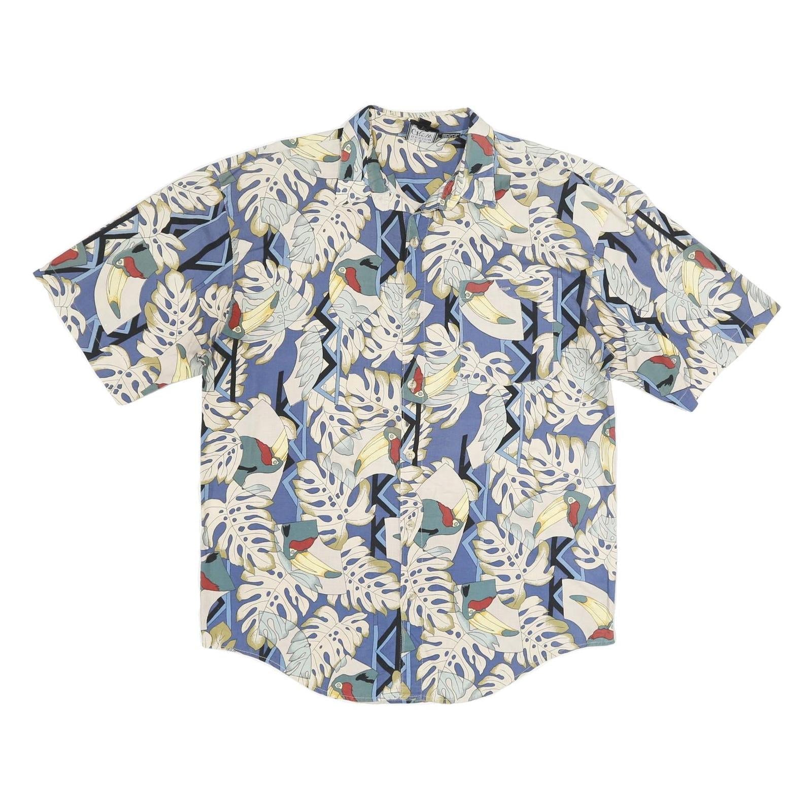 Buy THE DESIGN CREW Mens Blue & Cream Tropical Print Cotton Short Sleeve Shirt L Refurbished - $16.89 THE DESIGN CREW Mens Blue & Cream Tropical Print Cotton Short Sleeve Shirt L Refurbished - N/A refurbished available on Cerqular