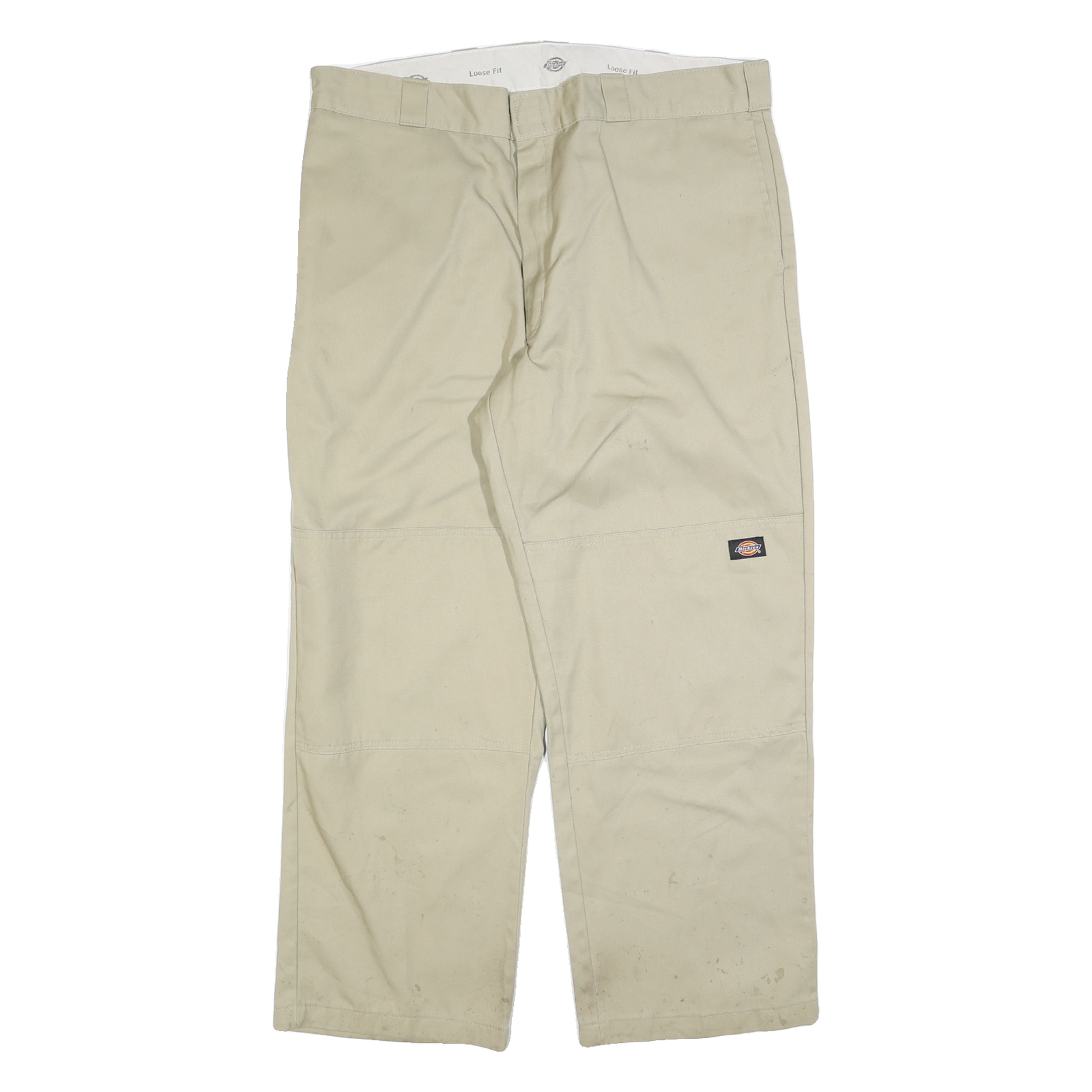 DICKIES Mens Cotton Blend Beige Loose Fit Straight Leg Trousers W40 L30 Workwear Refurbished - N/A refurbished available on Cerqular