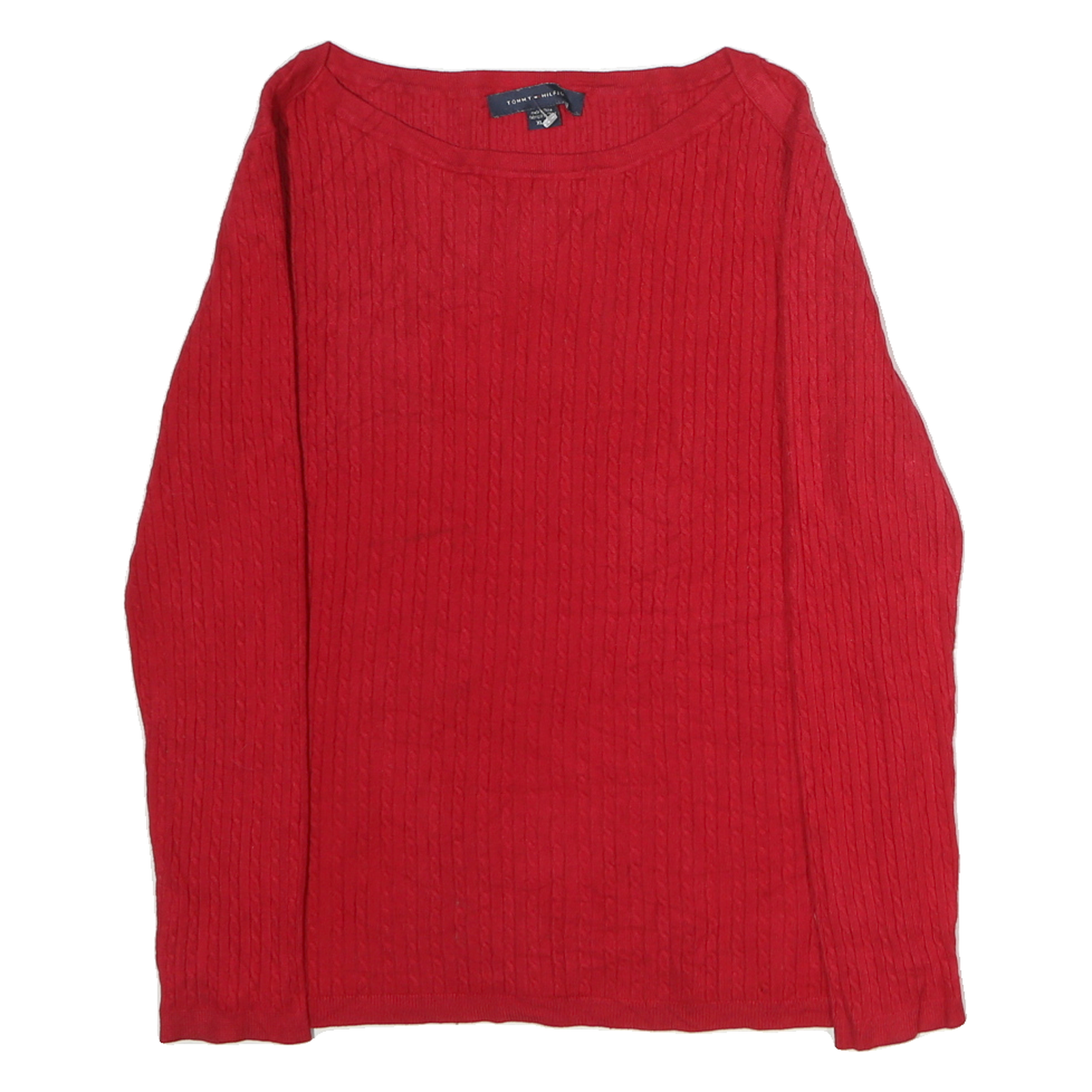 TOMMY HILFIGER Mens Red Patterned Cotton Jumper Crew Neck Basic Knit XL Casual Refurbished - N/A refurbished available on Cerqular