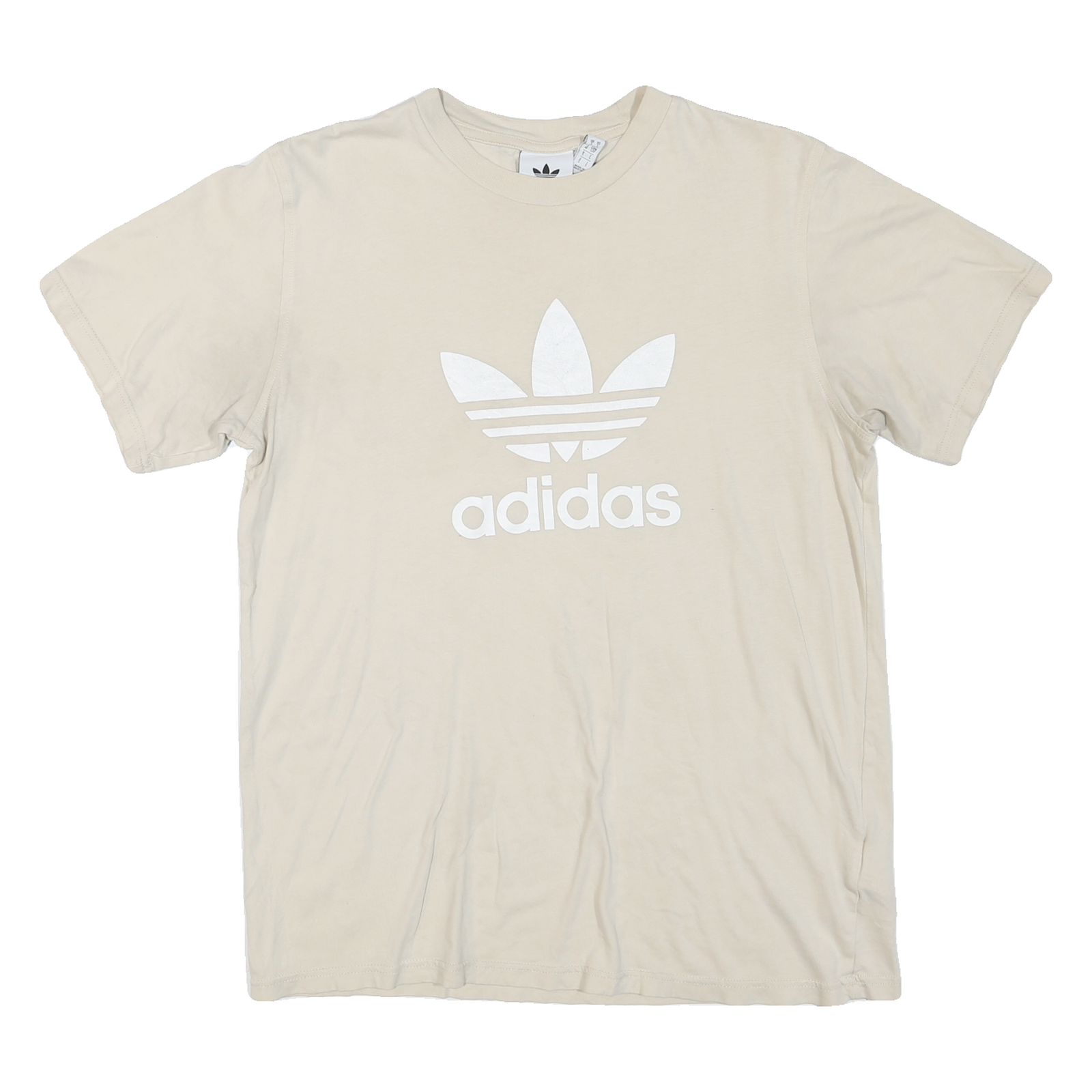 ADIDAS Mens Cream Graphic T-Shirt S Short Sleeve Crew Neck Cotton Blend Casual Refurbished - N/A refurbished available on Cerqular