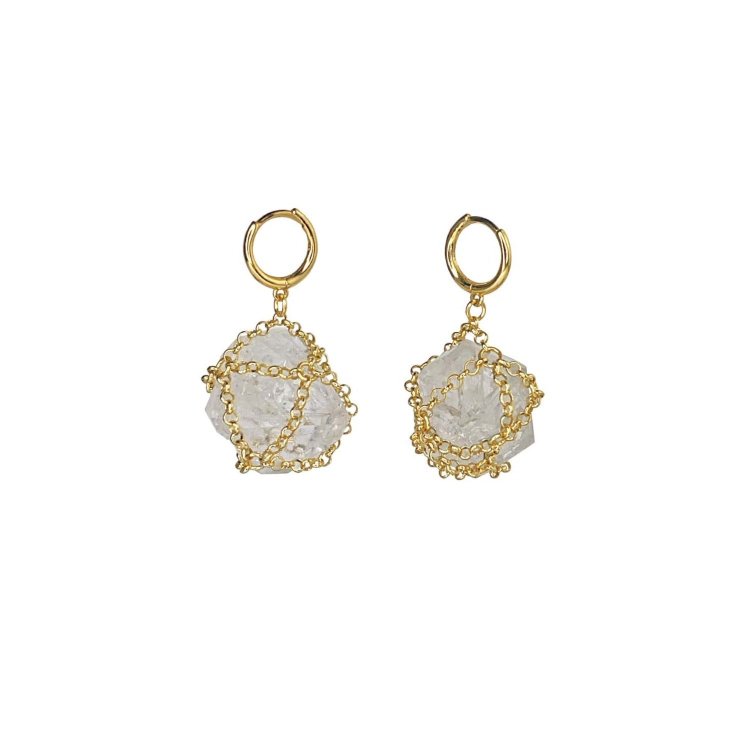 Caged Quartz Earrings Refurbished - N/A (Note: There is no well-known brand with this name refurbished available on Cerqular