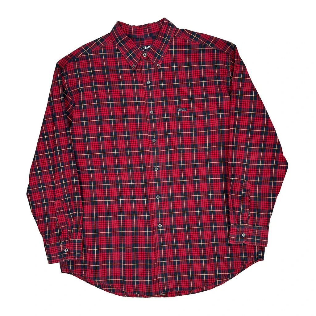 Chaps Ralph Lauren Checked Shirt - XL Red Cotton Refurbished - Thrifted (note: this is a term often used to describe second- refurbished available on Cerqular