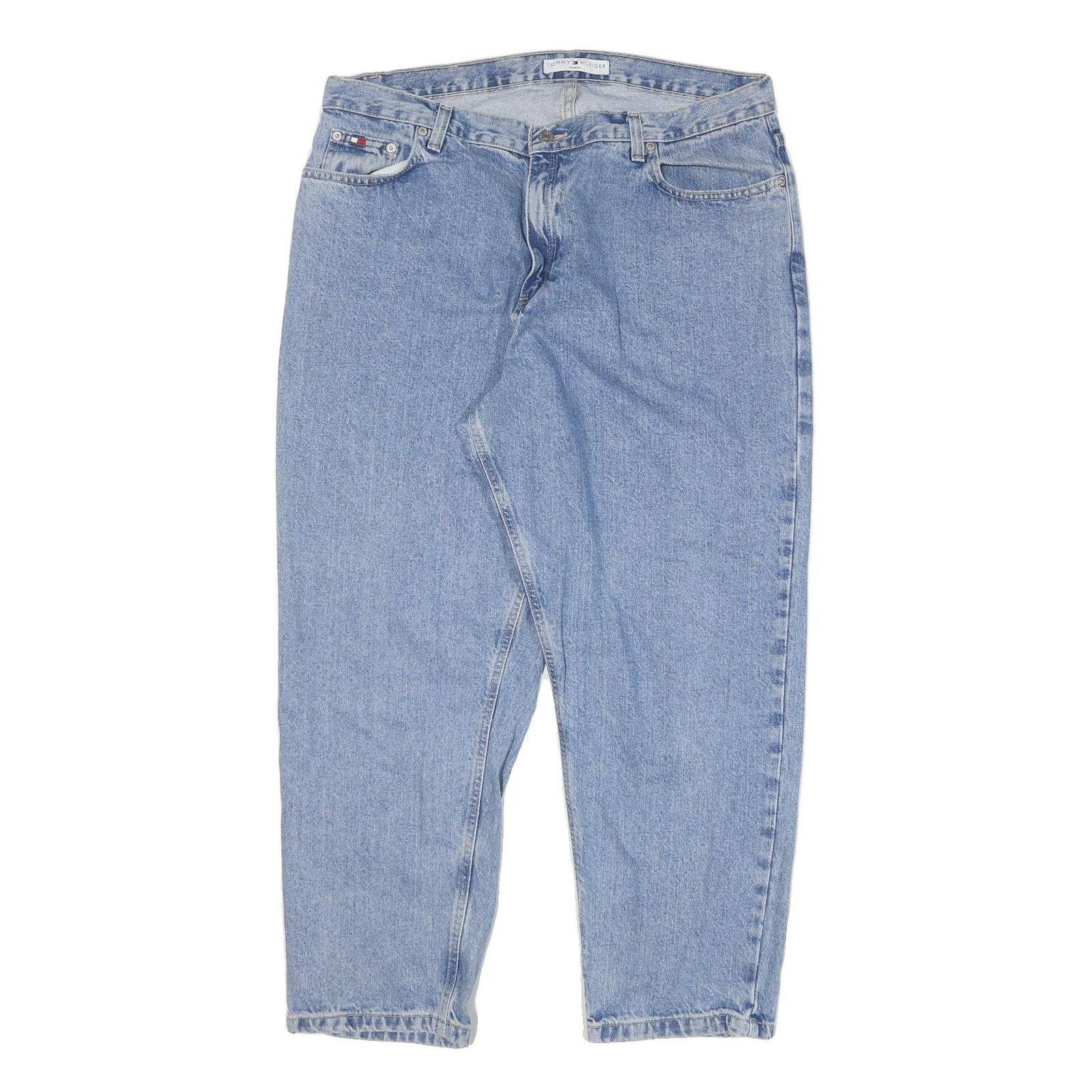TOMMY HILFIGER Womens Jeans Blue Relaxed Straight Denim Medium W36 L27 Classic Refurbished - N/A refurbished available on Cerqular