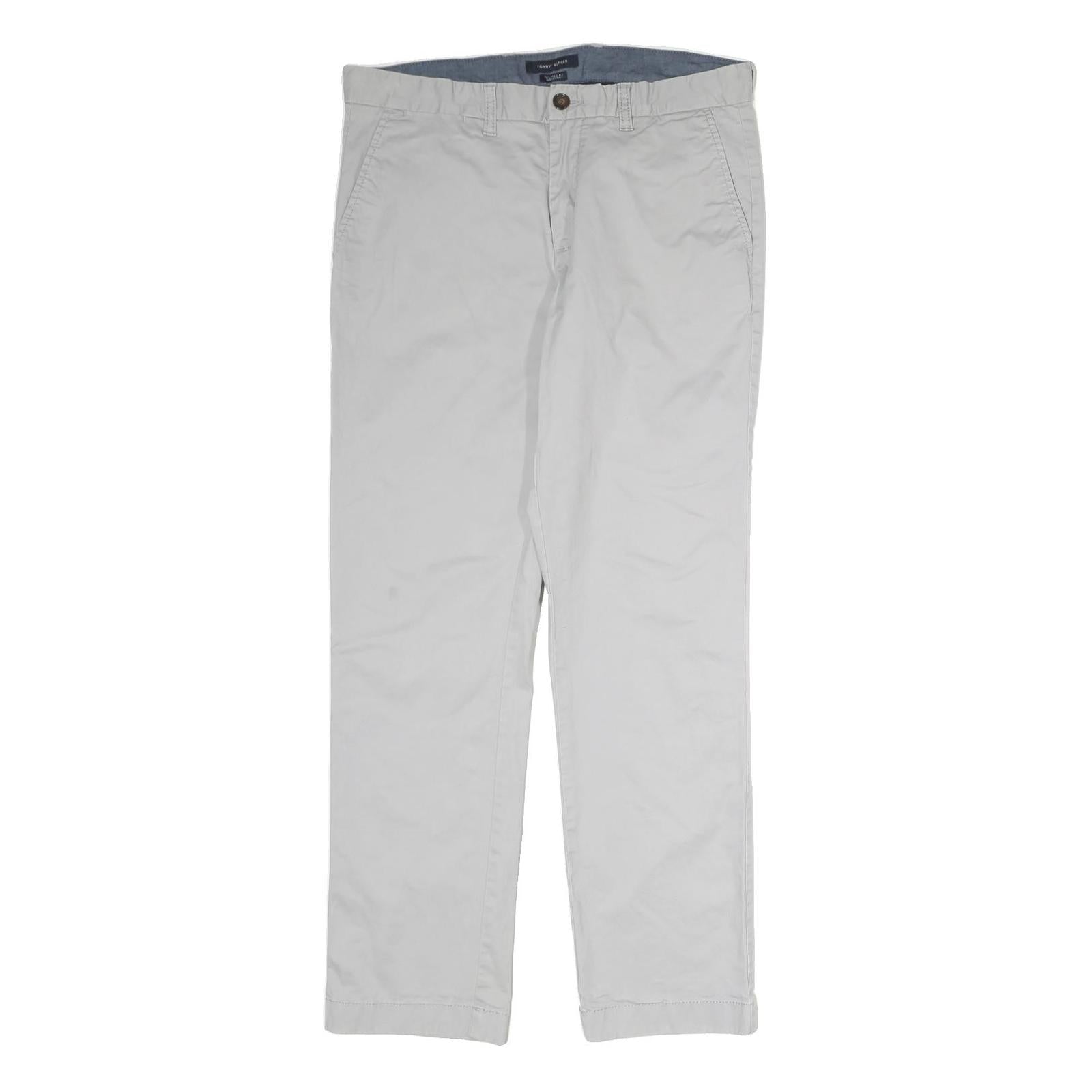 TOMMY HILFIGER Mens Cotton Beige Regular Straight Trousers W34 L31 Casual Wear Refurbished - N/A refurbished available on Cerqular