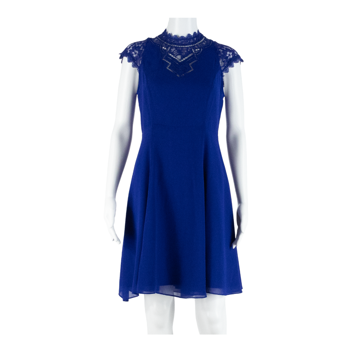 MONSOON Womens Fit & Flare Dress Blue Short Sleeve Knee Length UK 8 Refurbished - N/A refurbished available on Cerqular