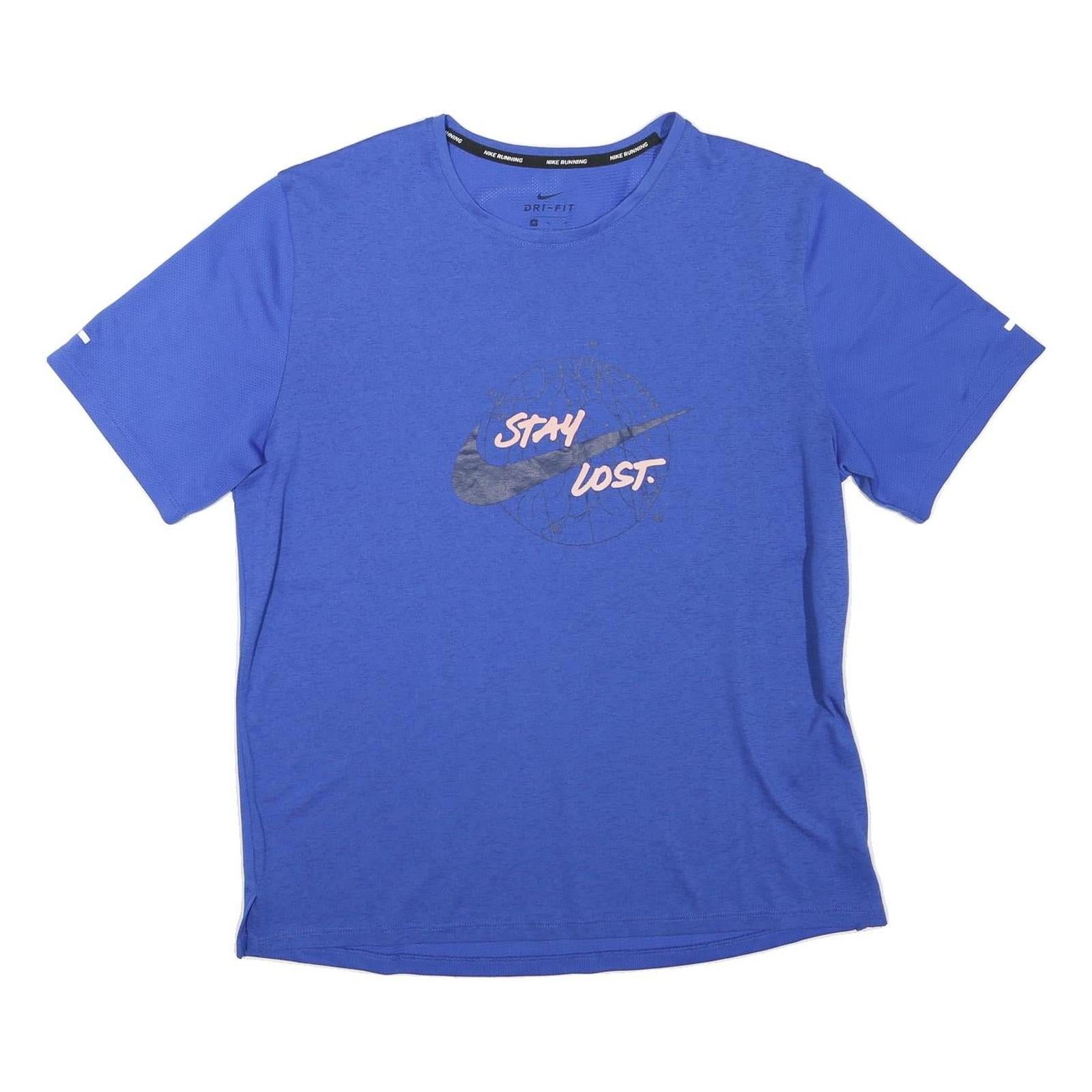 Buy NIKE Mens Blue Stay Lost Graphic T-Shirt M Short Sleeve Crew Neck Sports Casual Refurbished - $19.49 NIKE Mens Blue Stay Lost Graphic T-Shirt M Short Sleeve Crew Neck Sports Casual Refurbished - N/A refurbished available on Cerqular
