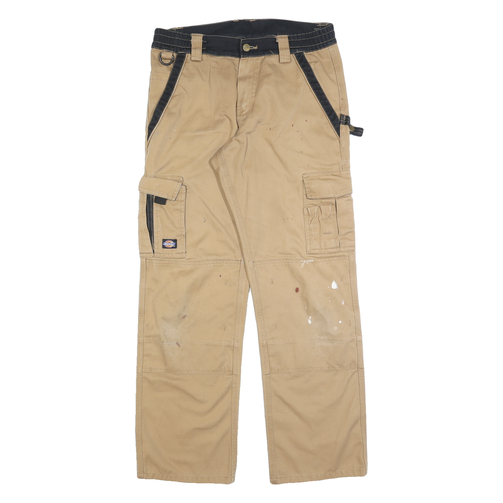 DICKIES Mens Regular Fit Beige & Black Workwear Trousers W32 L32 Durable Cotton Refurbished - N/A refurbished available on Cerqular