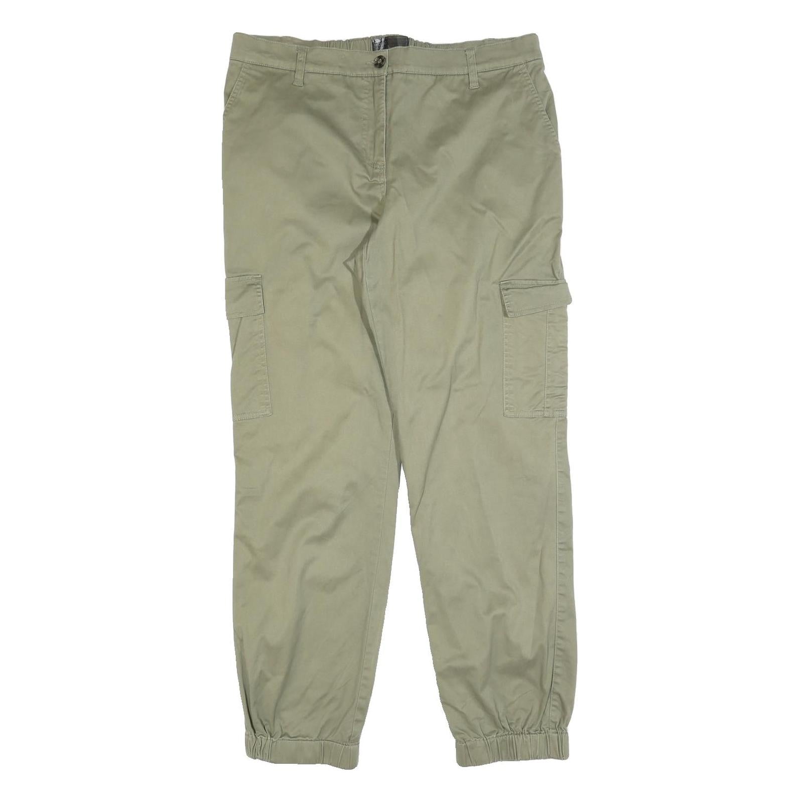 BPC SELECTION Mens Cotton Blend Khaki Regular Cargo Trousers W34 L30 Casual Zip Refurbished - N/A refurbished available on Cerqular