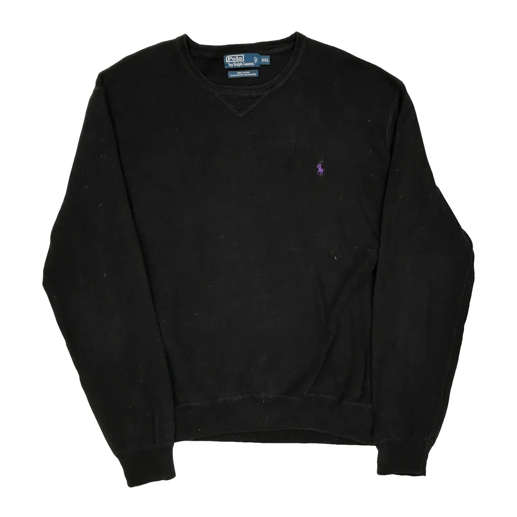 Buy Polo By Ralph Lauren Jumper - 2XL Black Cotton Refurbished - $73.69 Polo By Ralph Lauren Jumper - 2XL Black Cotton Refurbished - Thrifted (note: this is a term often used to describe second- refurbished available on Cerqular