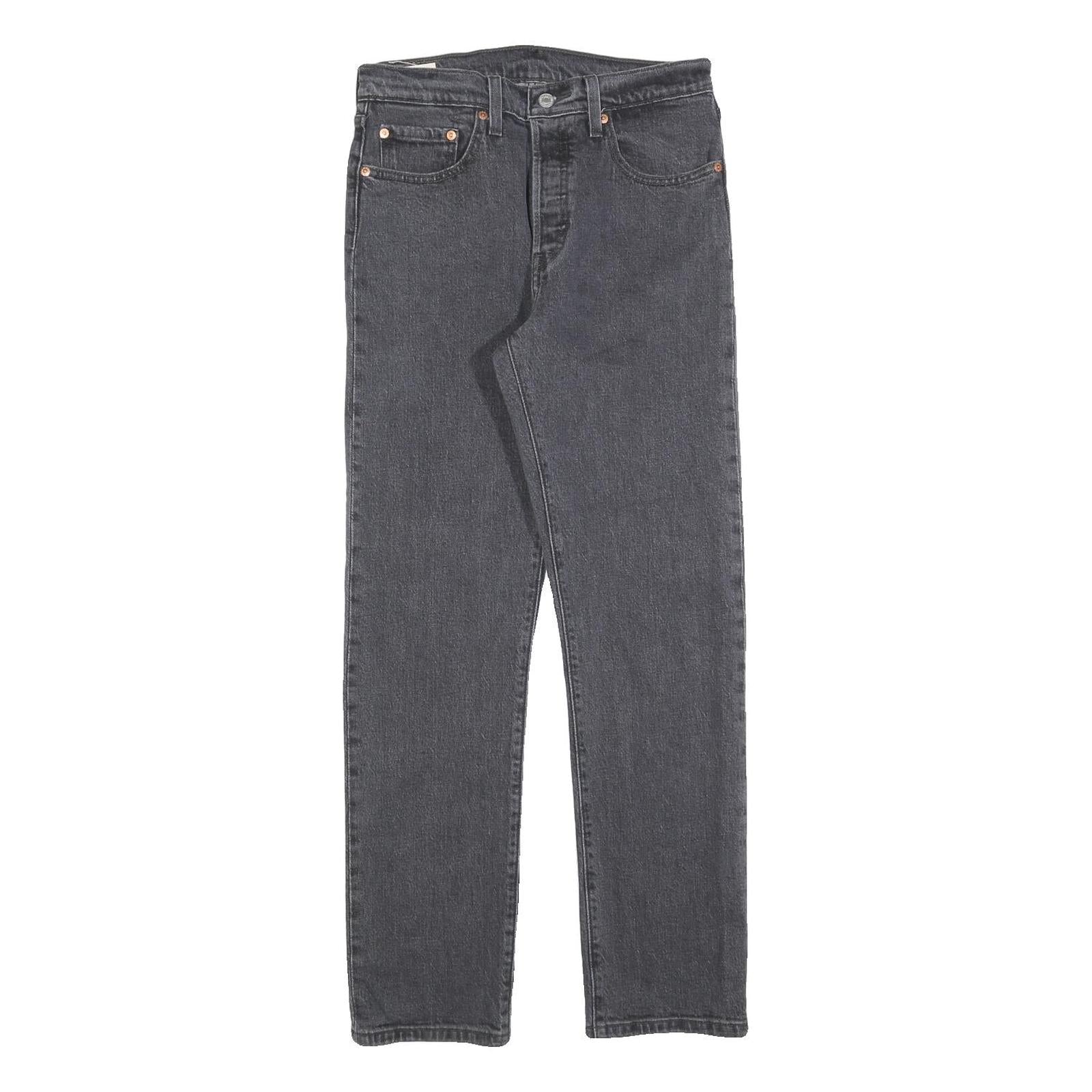 LEVI'S 501 Womens Jeans Black Regular Straight Denim Raw W30 L30 Classic Button Refurbished - N/A refurbished available on Cerqular