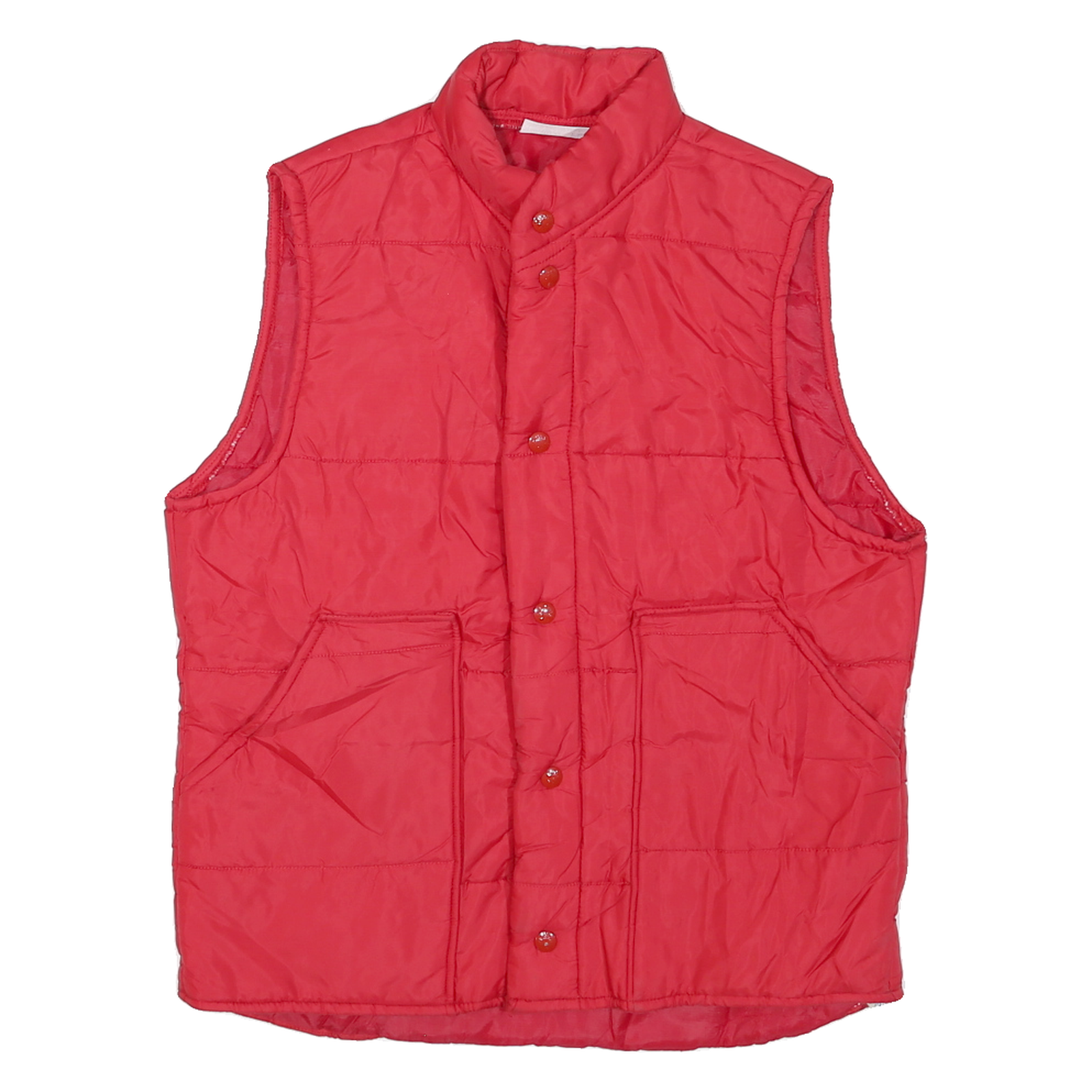 PRO FIT Womens Red Sleeveless Button Jacket M Polyester Blend Plain Lightweight Refurbished - N/A refurbished available on Cerqular