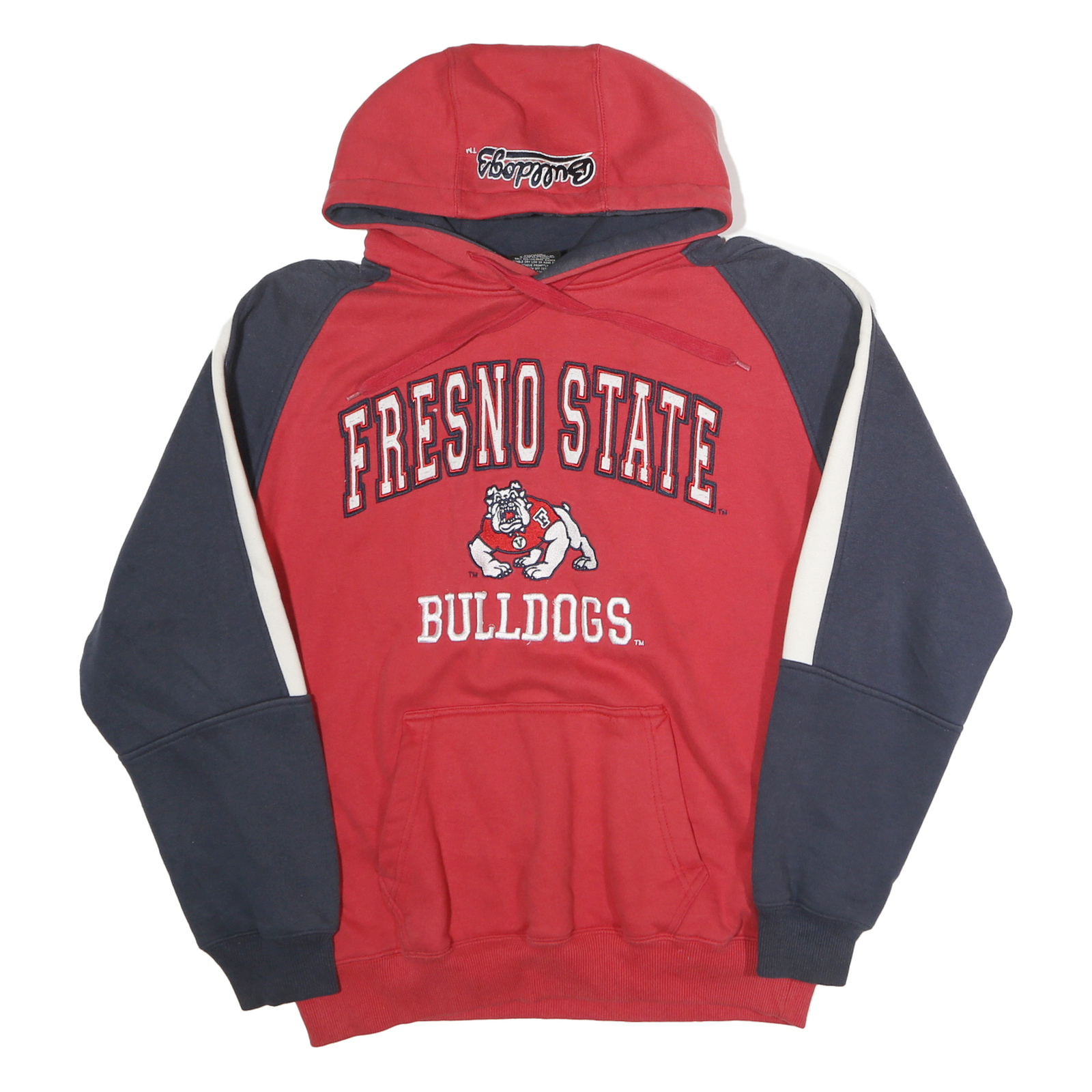 COLLOSEUM Mens Red & Navy Fresno State Bulldogs Hoodie L Cotton Hooded Refurbished - N/A refurbished available on Cerqular