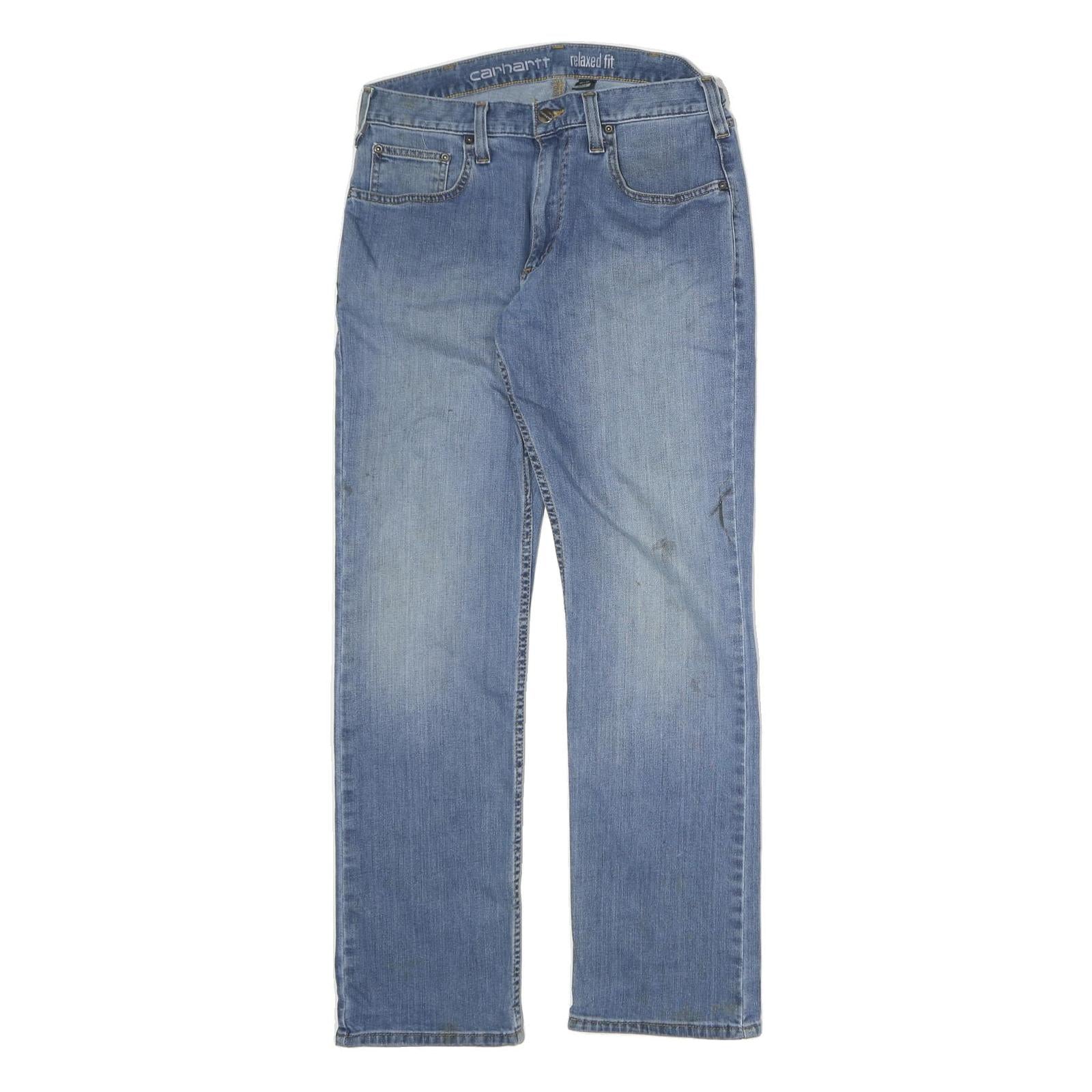 CARHARTT Mens Relaxed Fit Blue Denim Relaxed Jeans W32 L30 Workwear Casual Refurbished - N/A refurbished available on Cerqular