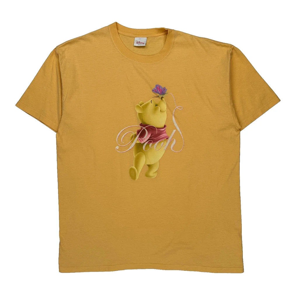 Winnie The Pooh Disney Cartoon T-Shirt - XL Yellow Cotton Refurbished - Thrifted (note: this is a term often used to describe second- refurbished available on Cerqular