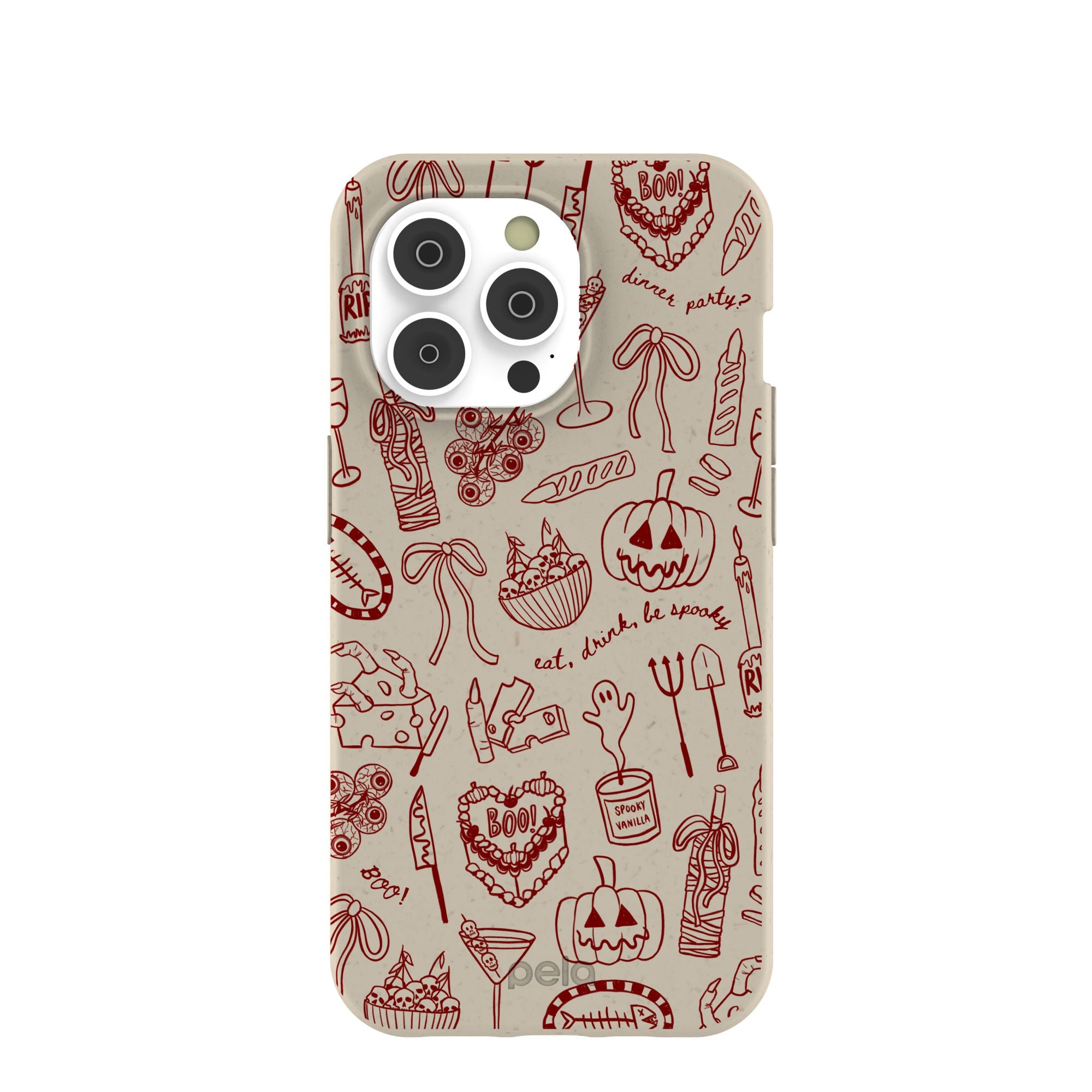 London Fog Spooky Dinner Party iPhone 14 Pro Case Refurbished - Pela Case refurbished available on Cerqular