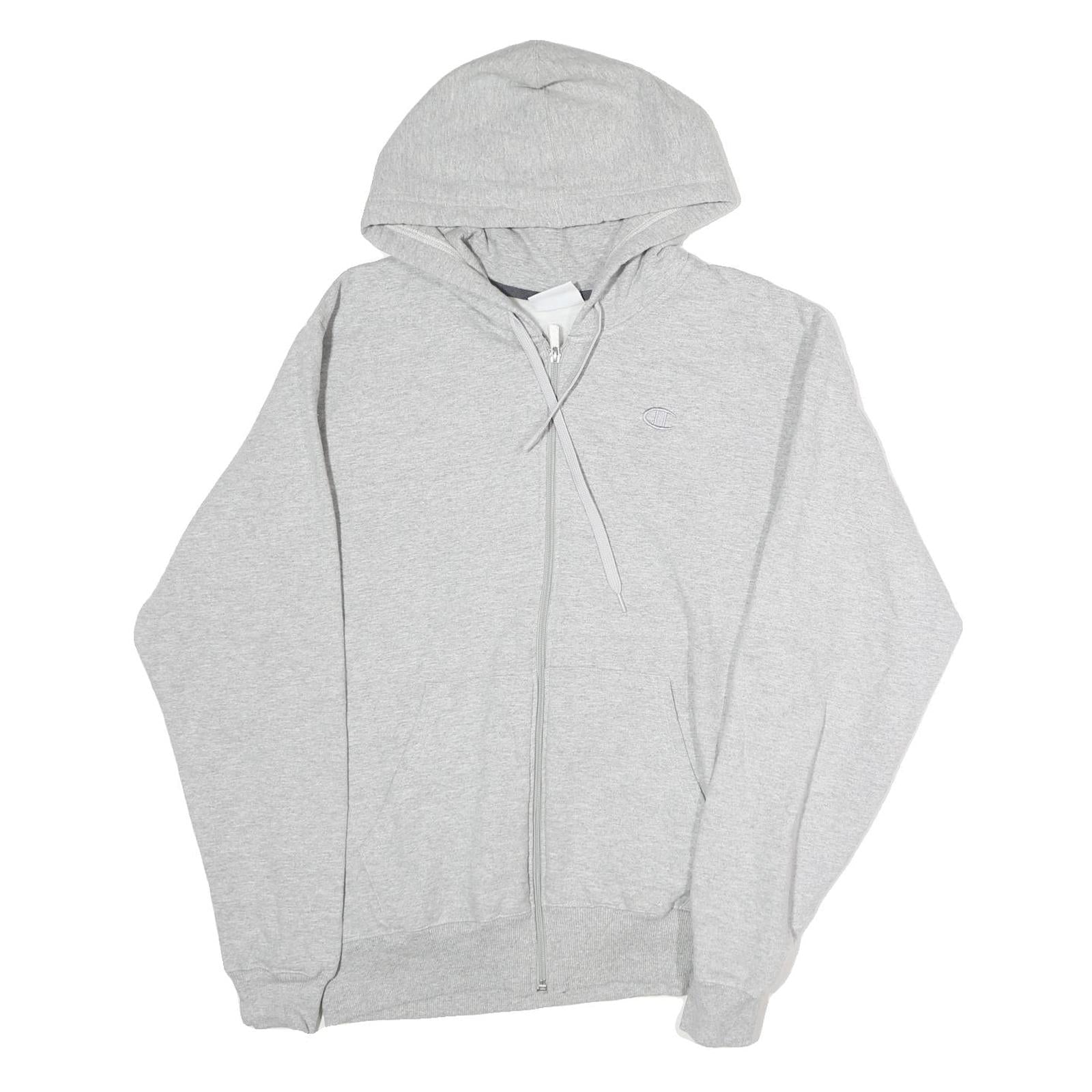 CHAMPION Mens Grey Zip Hoodie M Cotton Casual Lightweight Sweatshirt Refurbished - N/A refurbished available on Cerqular