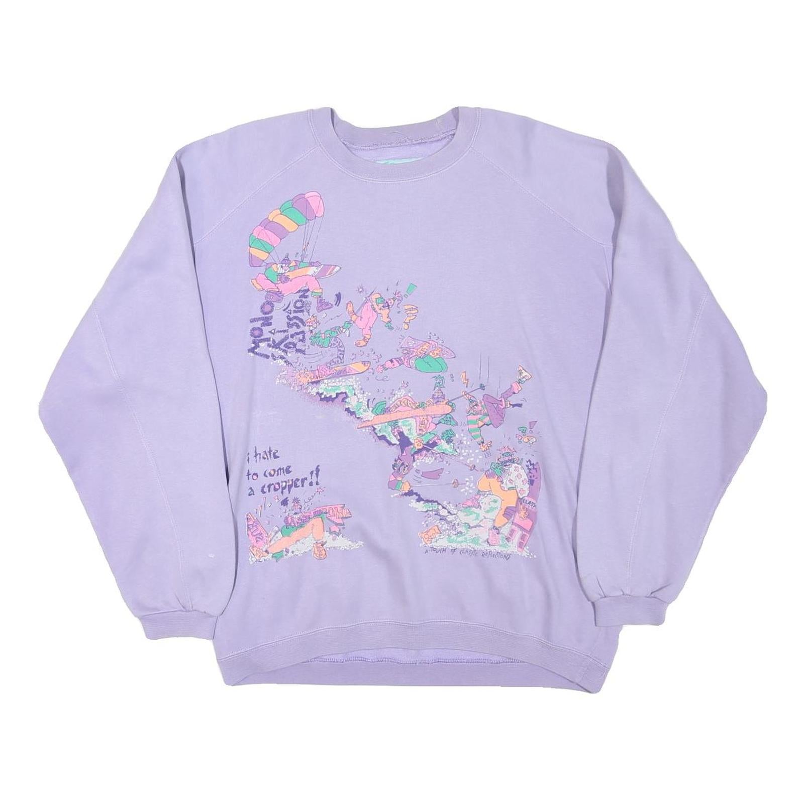CLASSIC REFLECTIONS Womens Purple Graphic Crew Neck L Cotton Blend Sweatshirt Refurbished - N/A refurbished available on Cerqular