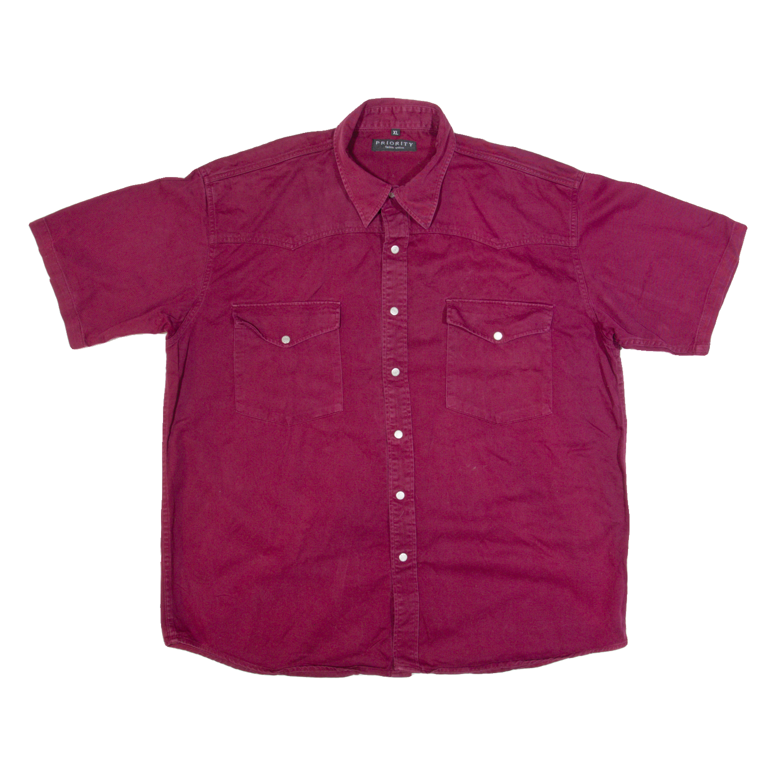 PRIORITY Mens Plain Shirt Maroon 90s XL Refurbished - N/A refurbished available on Cerqular