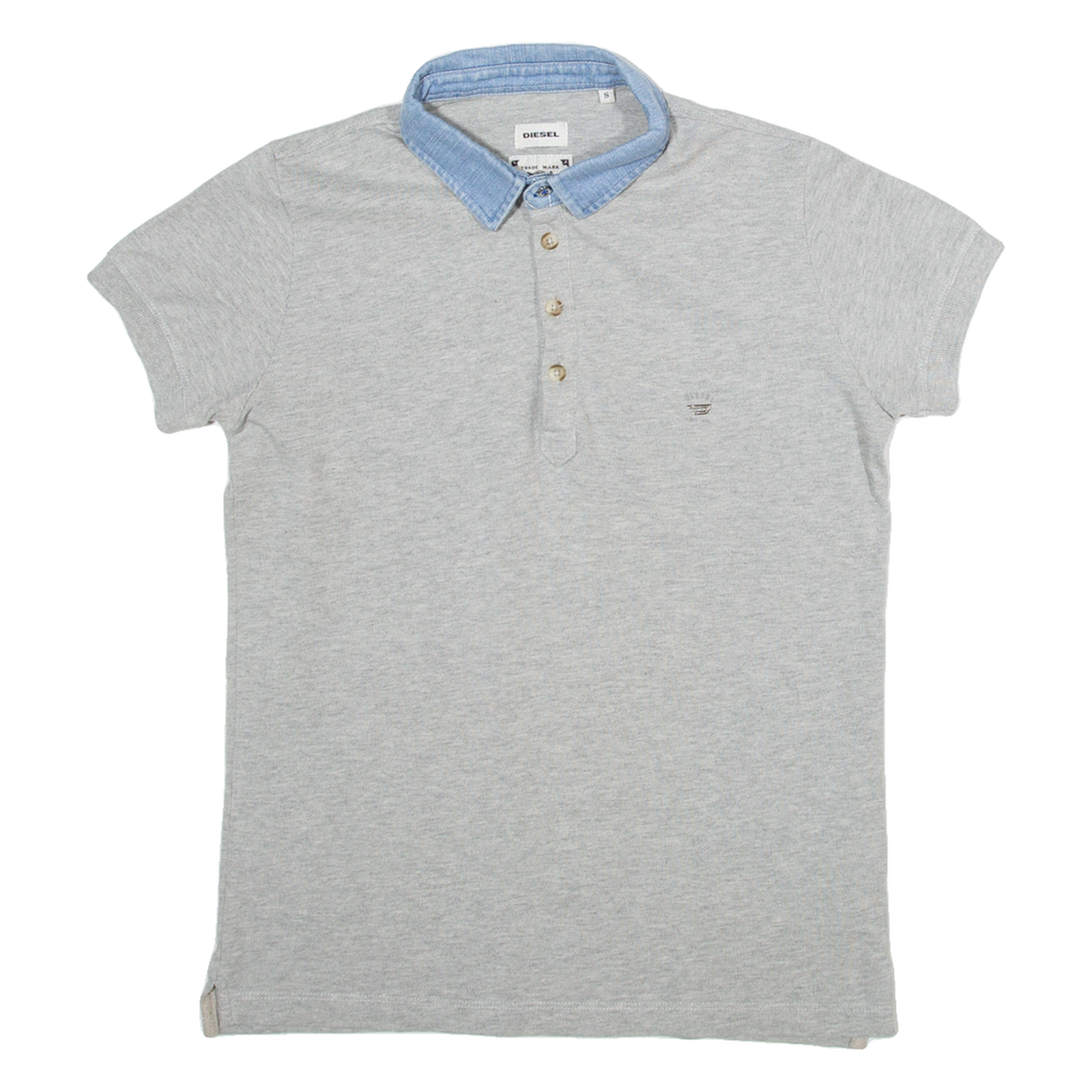 DIESEL Mens Polo Shirt Grey S Refurbished - N/A refurbished available on Cerqular