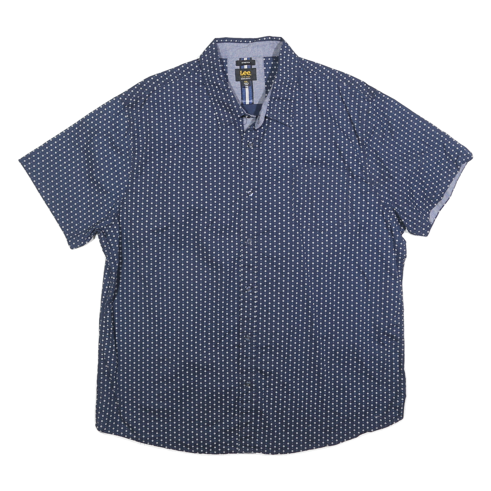LEE Mens Blue Cotton Blend Short Sleeve Shirt 2XL Polka Dot Casual Summer Refurbished - N/A refurbished available on Cerqular