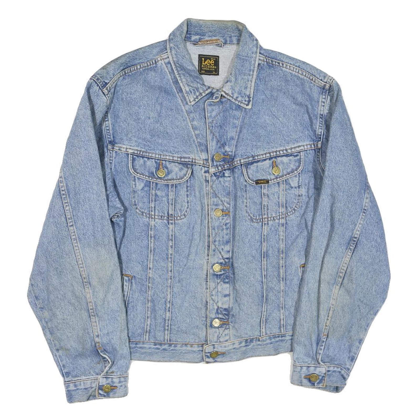 LEE Mens Blue Denim Classic Jacket XL Cotton Blend Button Closure Casual Retro Refurbished - N/A refurbished available on Cerqular