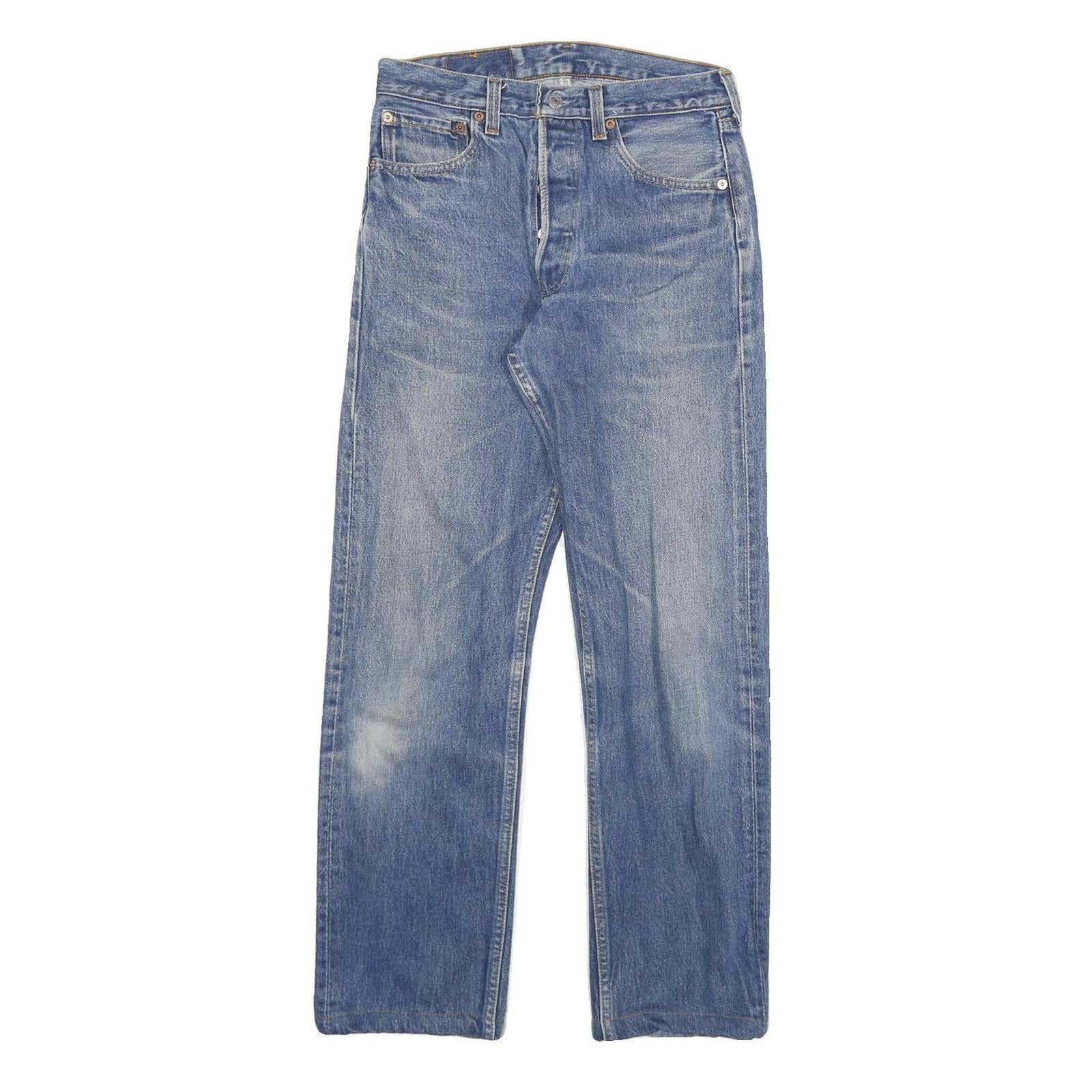 LEVI'S 501 Mens Jeans Blue Regular Straight Denim Medium W26 L28 Classic Fit Refurbished - N/A refurbished available on Cerqular