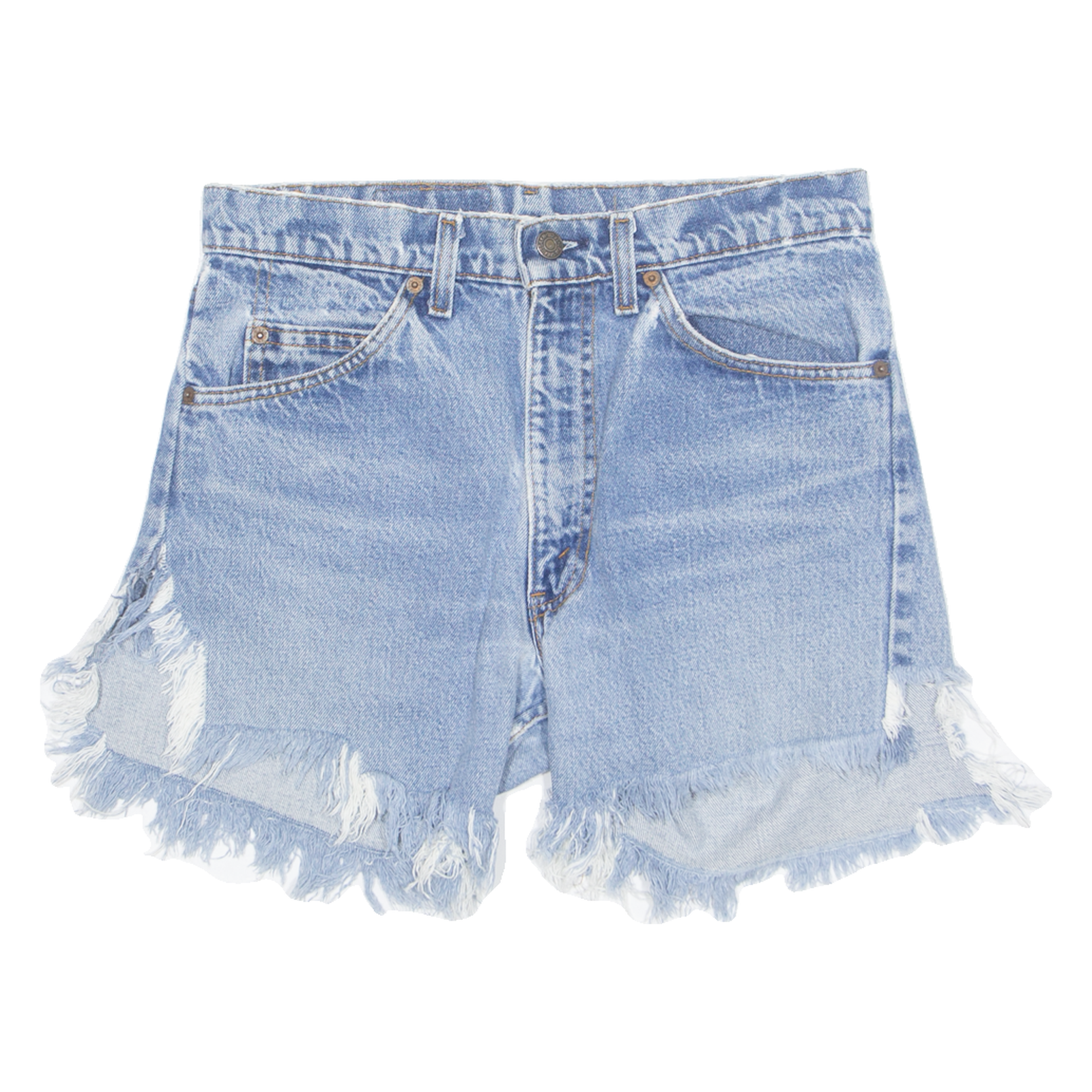 LEVI'S Cut Off Orange Tab Womens Denim Shorts Blue M W30 Refurbished - N/A refurbished available on Cerqular