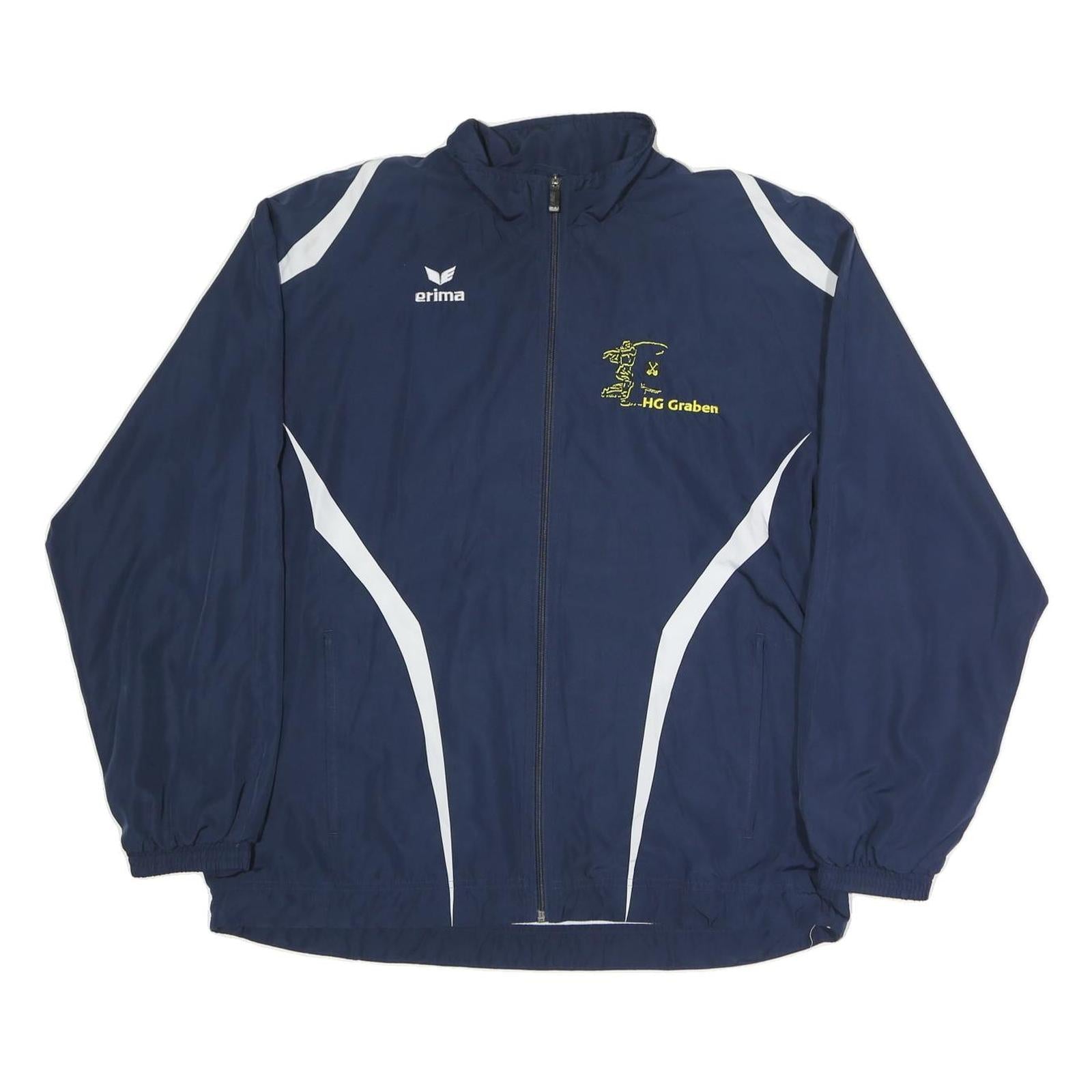 ERIMA Mens Blue & Navy Track Jacket XL Polyester Plain Zip Sports Training Refurbished - N/A refurbished available on Cerqular