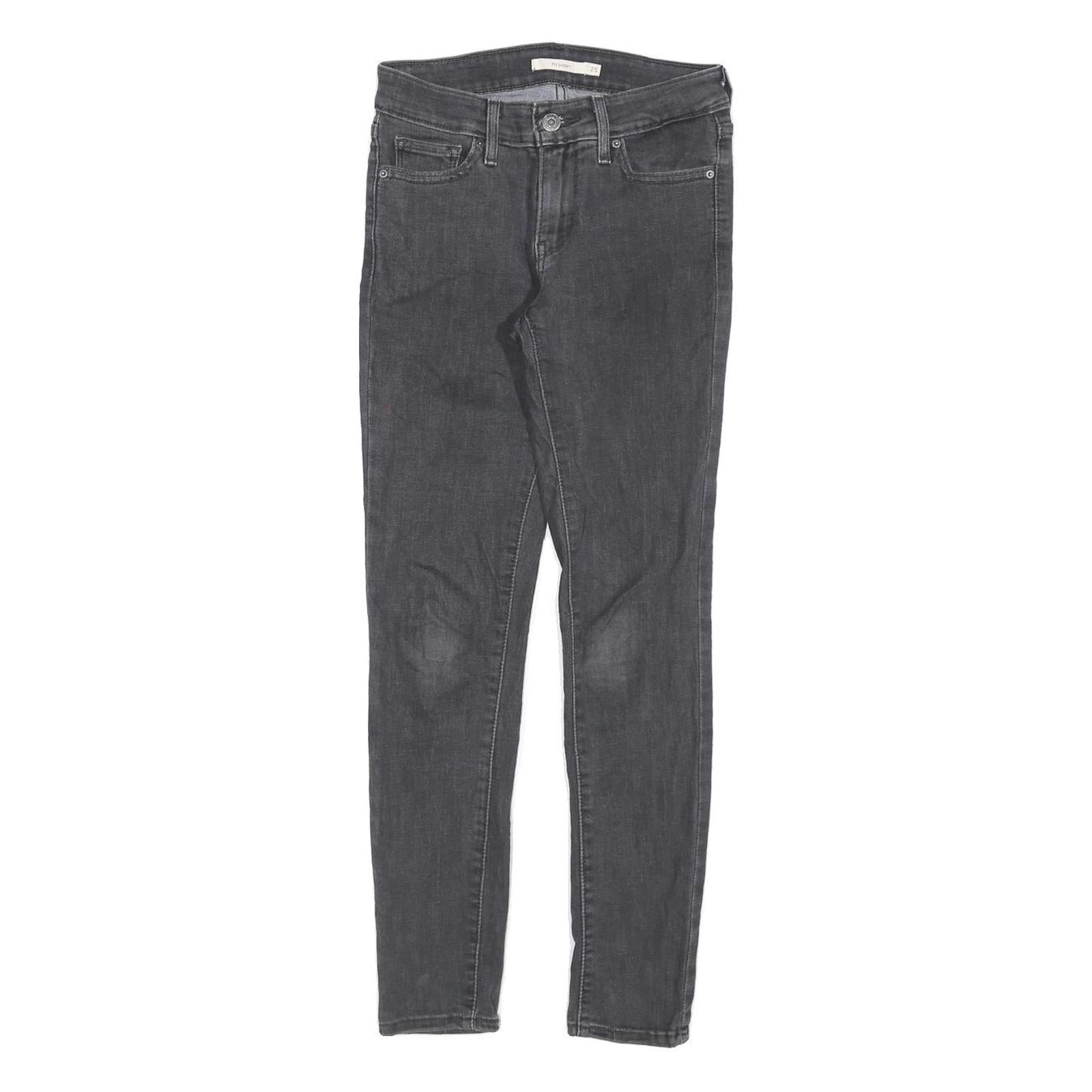 LEVI'S 711 Womens Jeans Black Slim Skinny Denim Medium W25 L28 Stylish Refurbished - N/A refurbished available on Cerqular