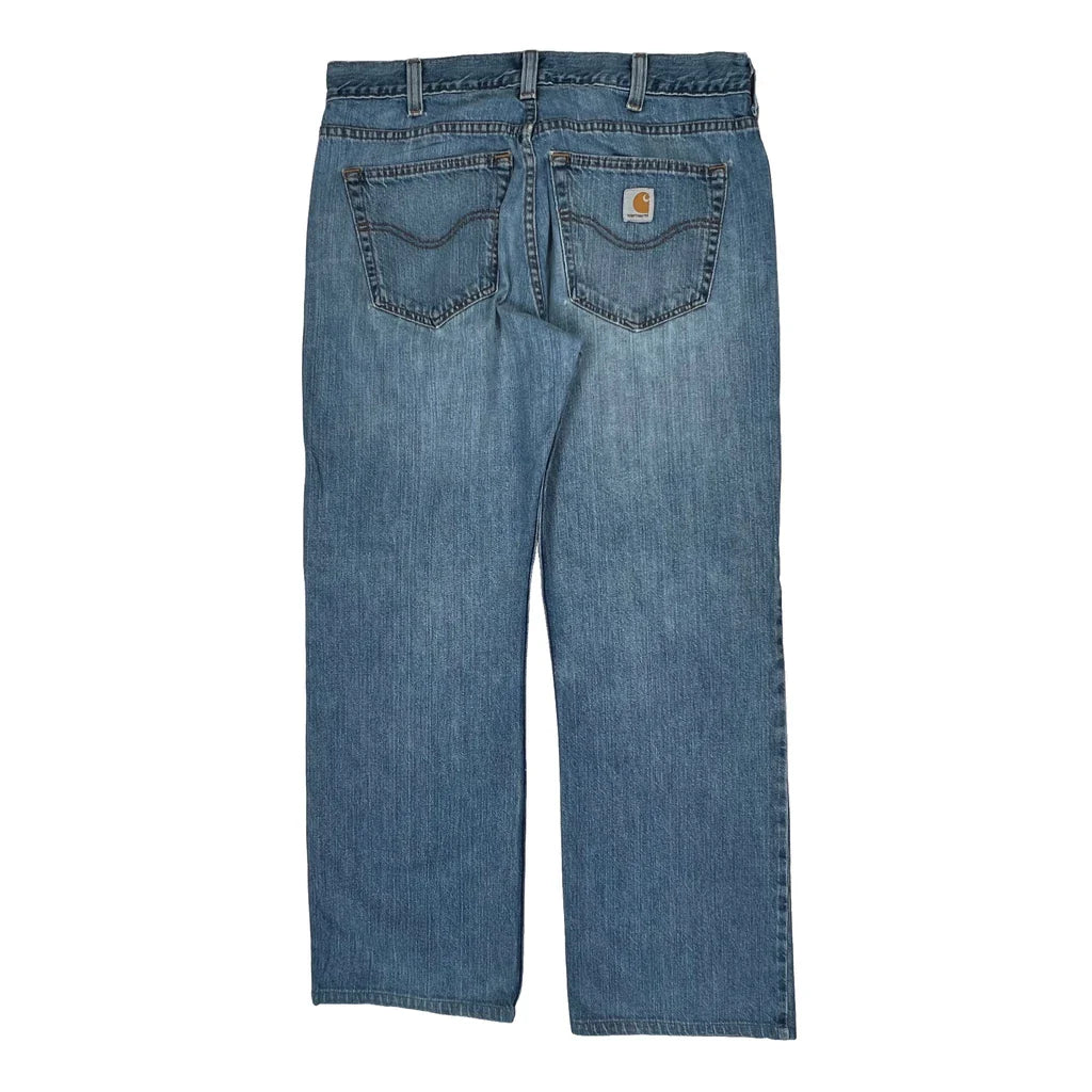 Buy Carhartt Jeans - 34W 34L Blue Cotton Refurbished - $64.31 Carhartt Jeans - 34W 34L Blue Cotton Refurbished - Thrifted (note: this is a term often used to describe second- refurbished available on Cerqular