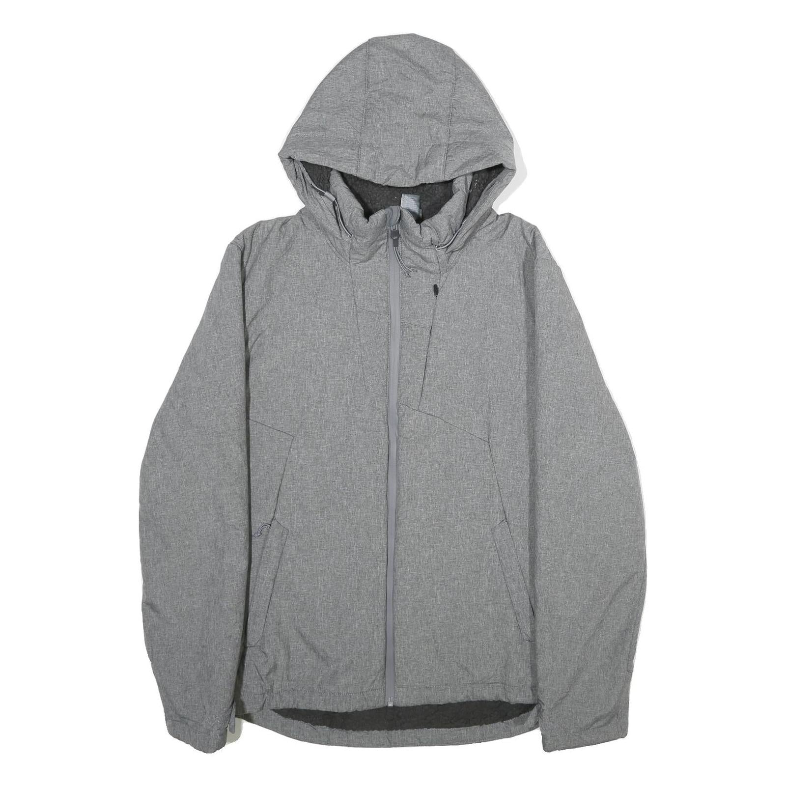 CHAMPION Womens Grey Hooded Zip Jacket M Polyester Plain Lightweight Activewear Refurbished - N/A refurbished available on Cerqular
